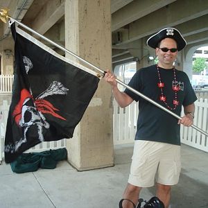 Sushi Boy Proudly Waves the Pirage Flag