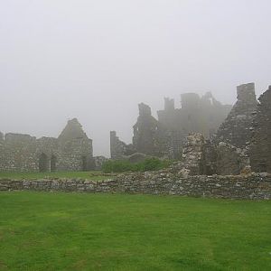 dunnattar in the fog