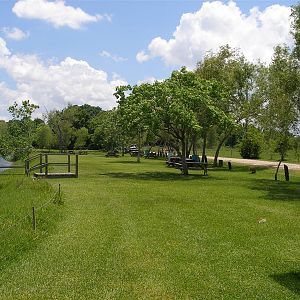 Looking south at the picnic tables