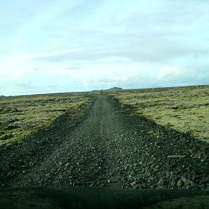 road to Bjarnaga over lava field