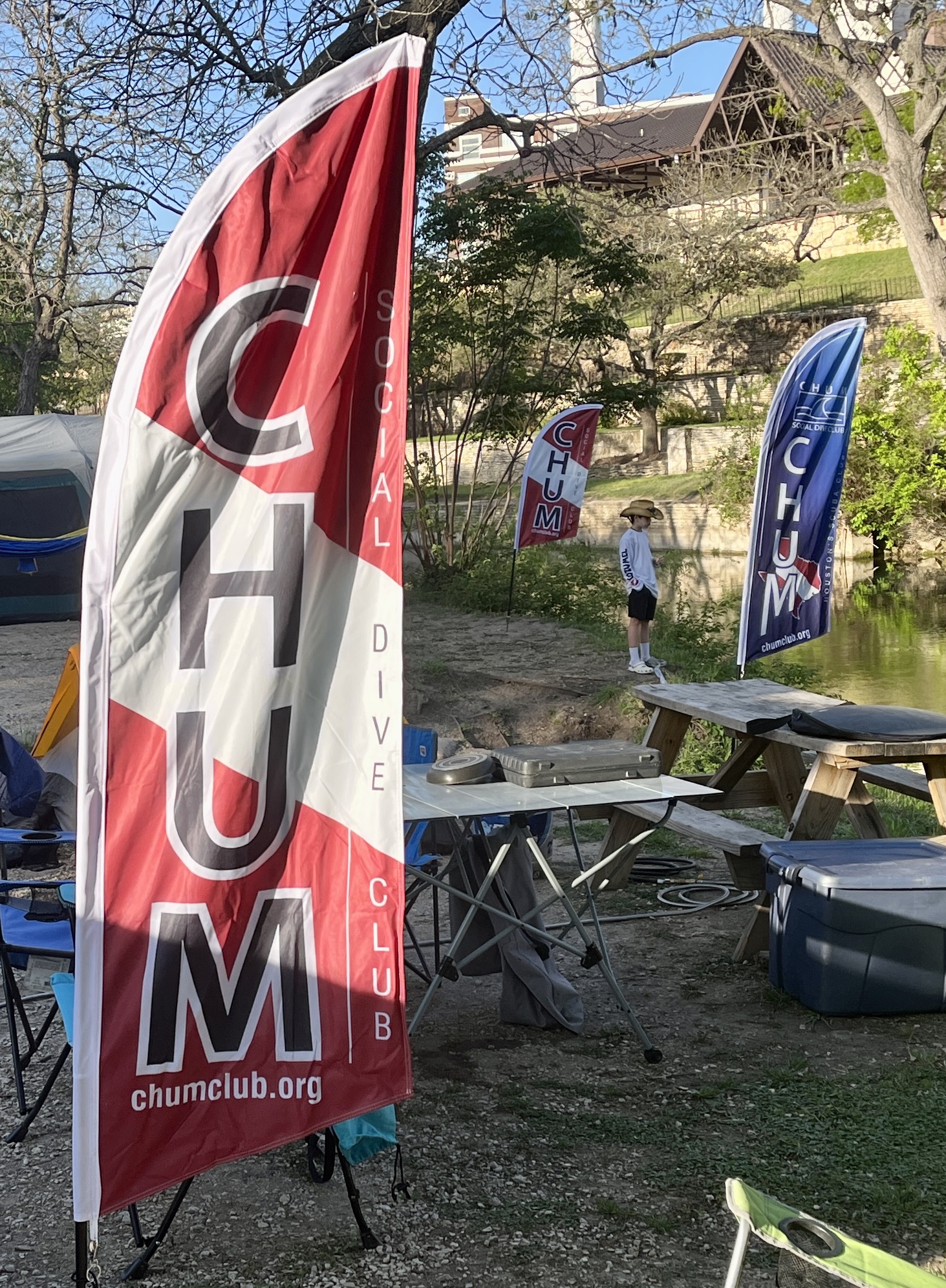 3 flags over the Comal