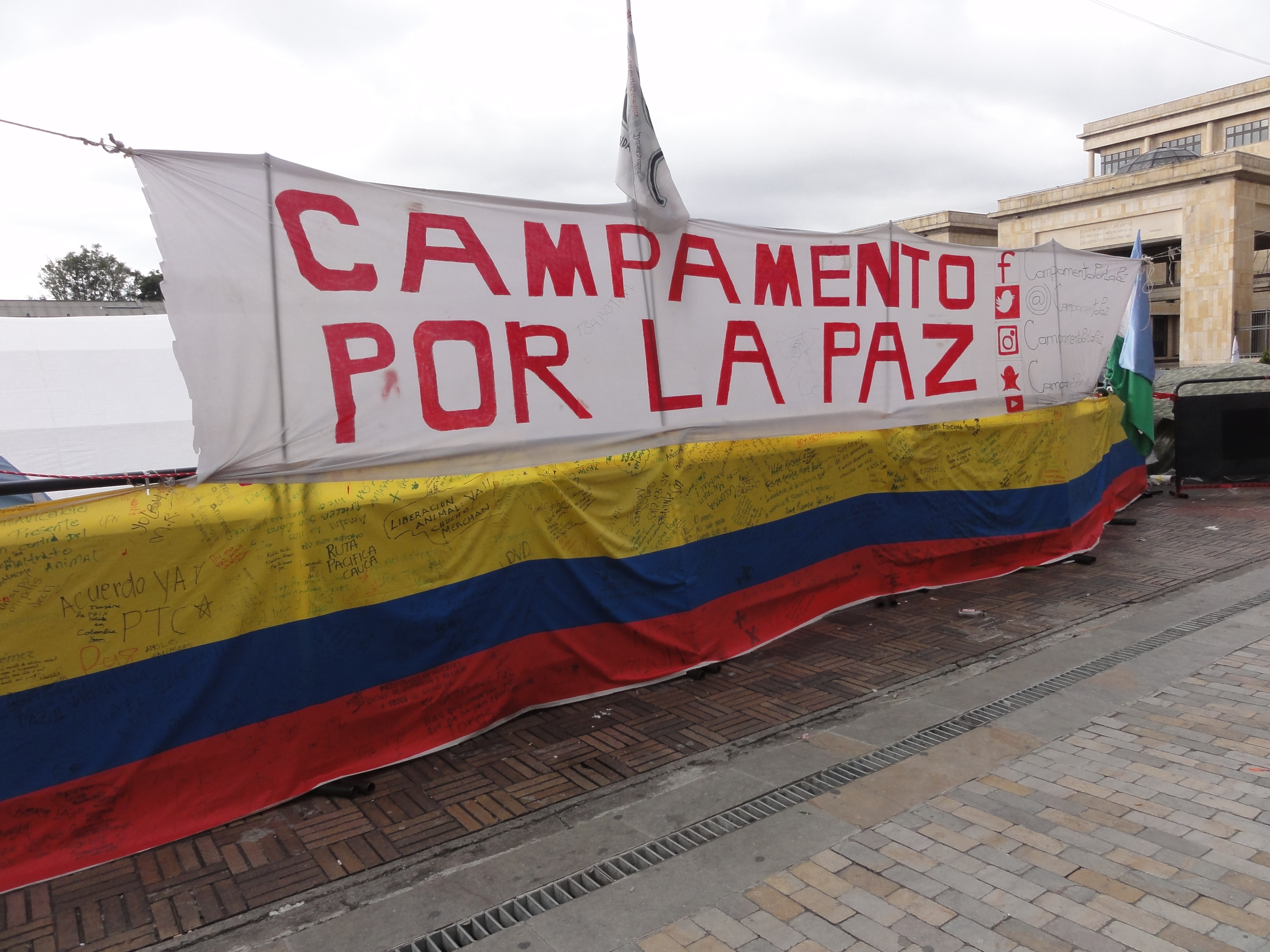 61 - Peace Camp In Plaza De Bolivar In Bogota