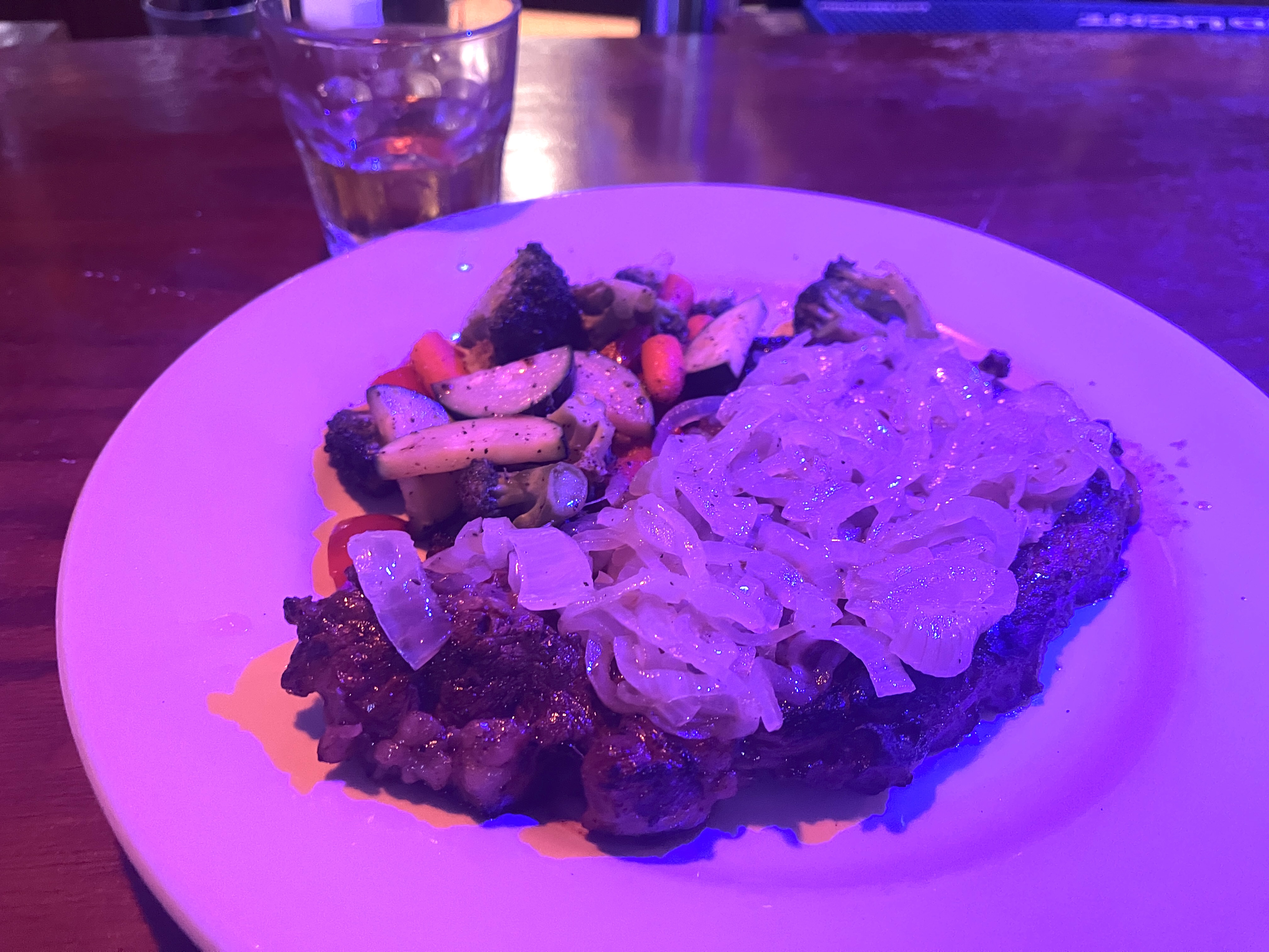 A tasty, if oddly-lit, steak