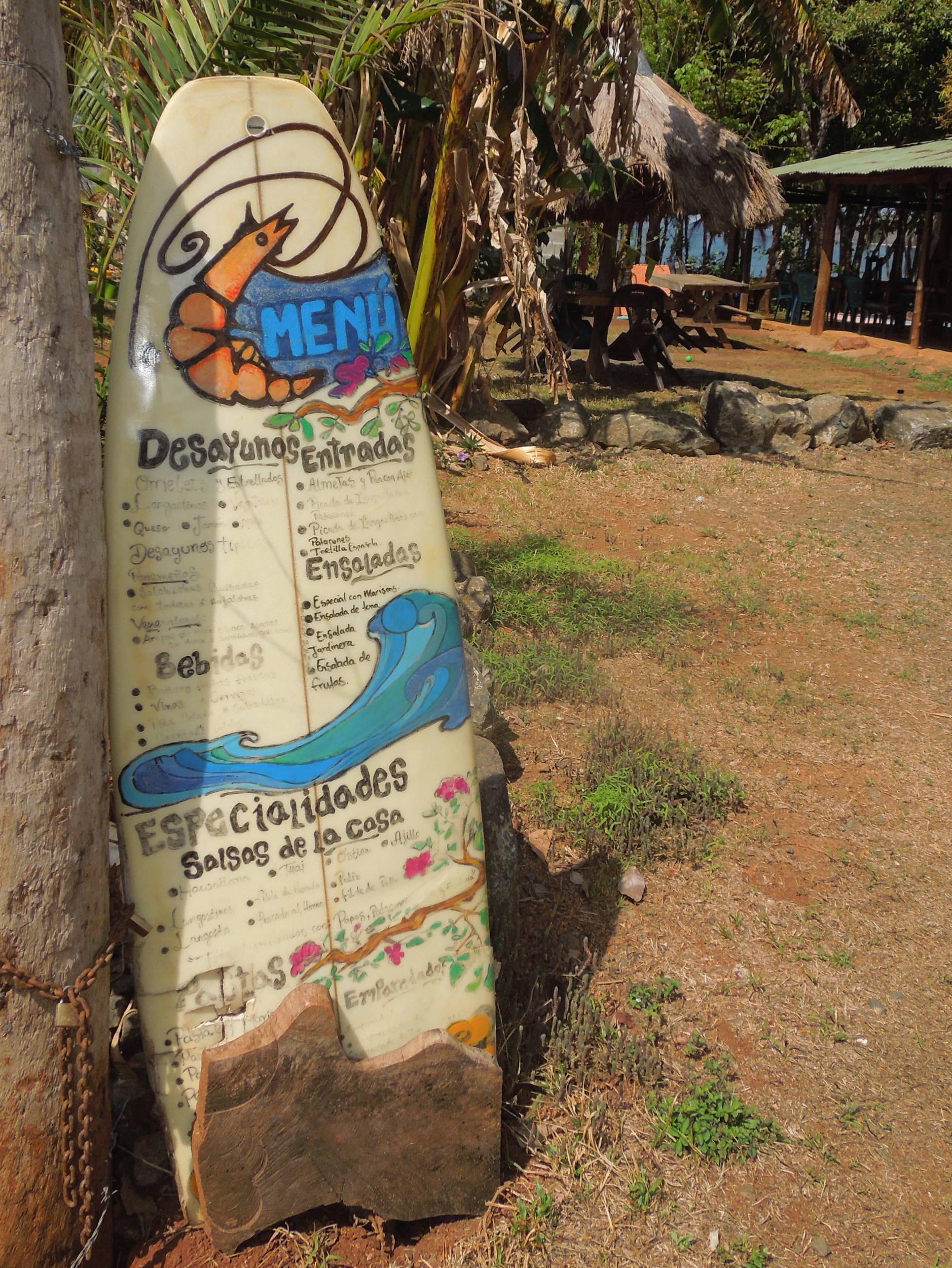 a typical Santa Catalina menu