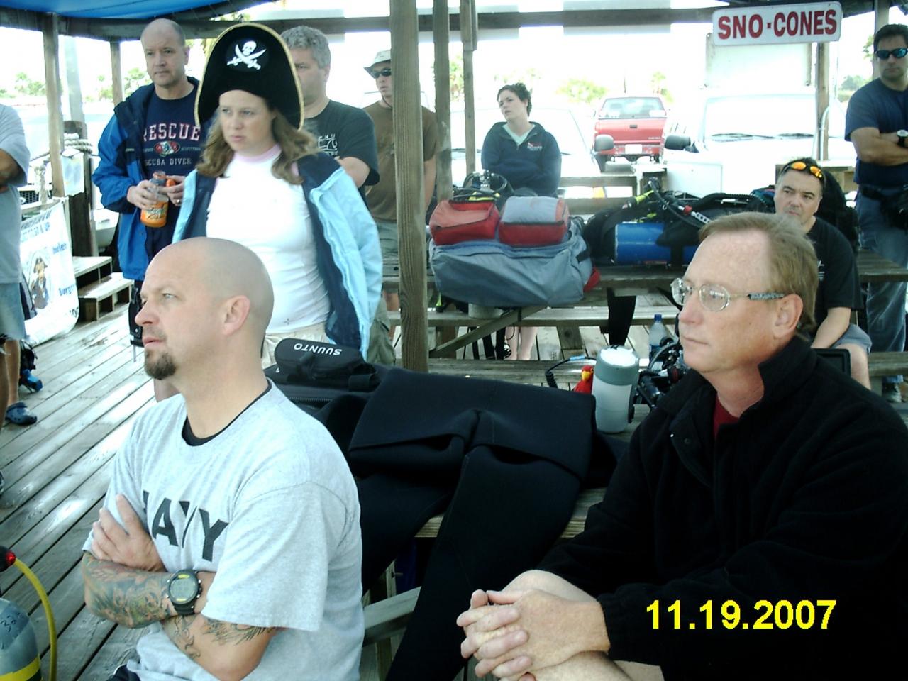 Briefing at the dock