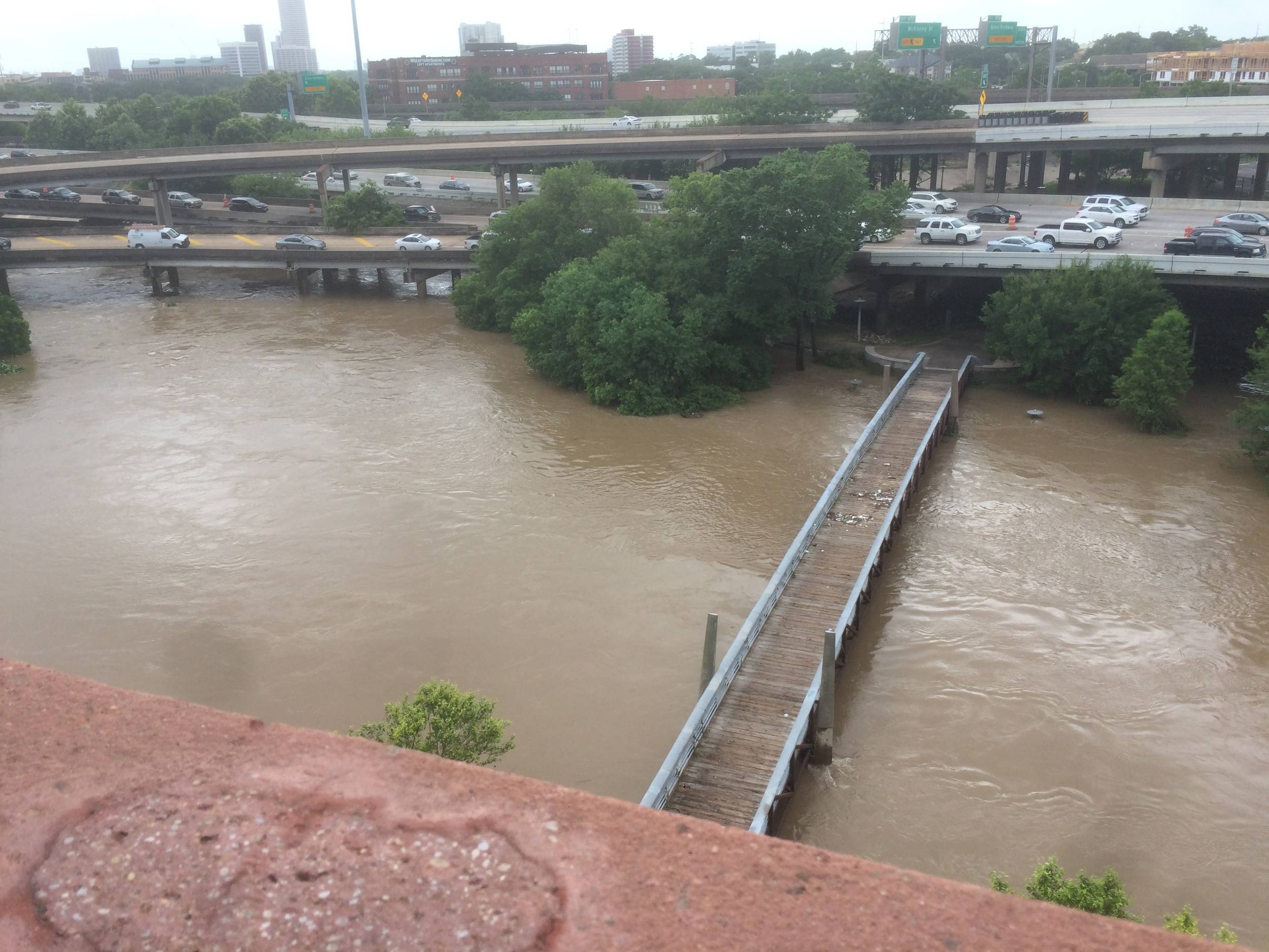 Buffalo Bayou & Allen Parkway from the Hobby Center Garage