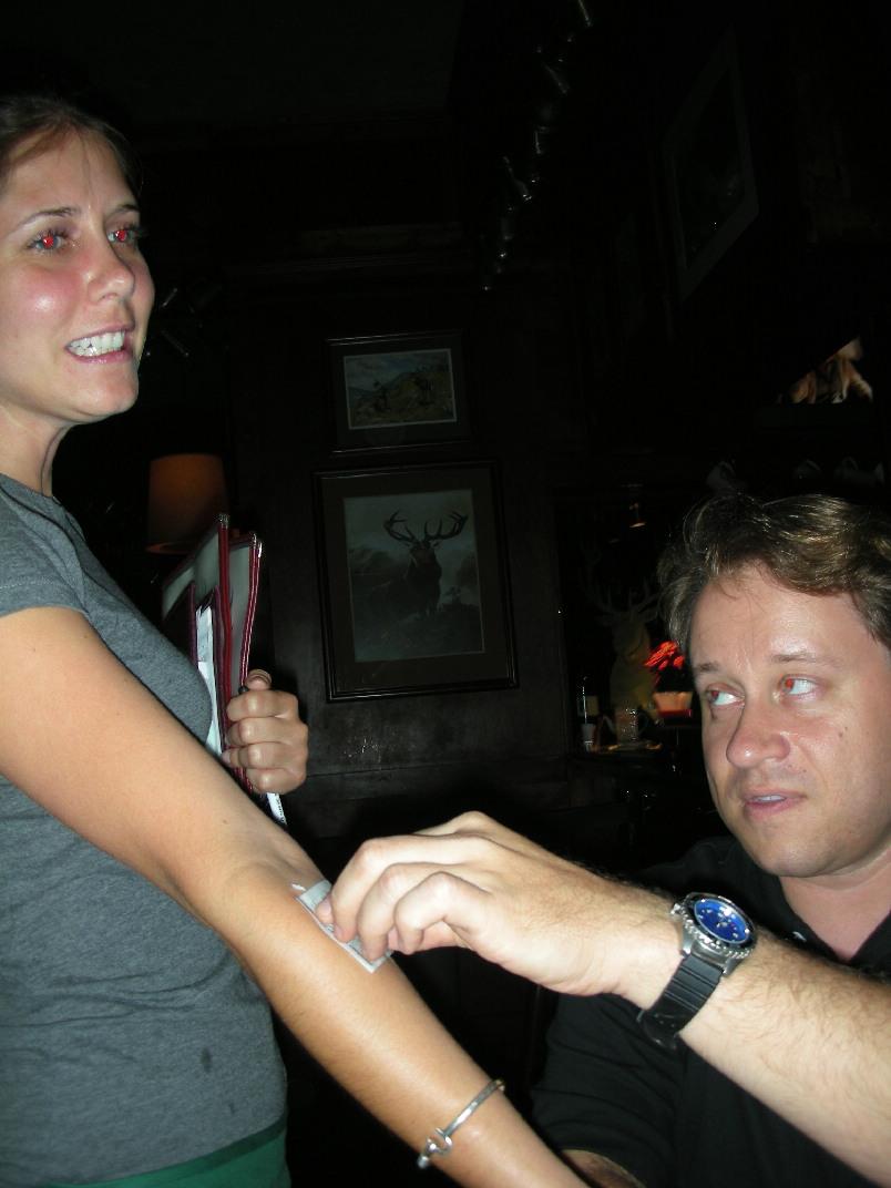 Cave Diver branding the waitress at Stag's Head
