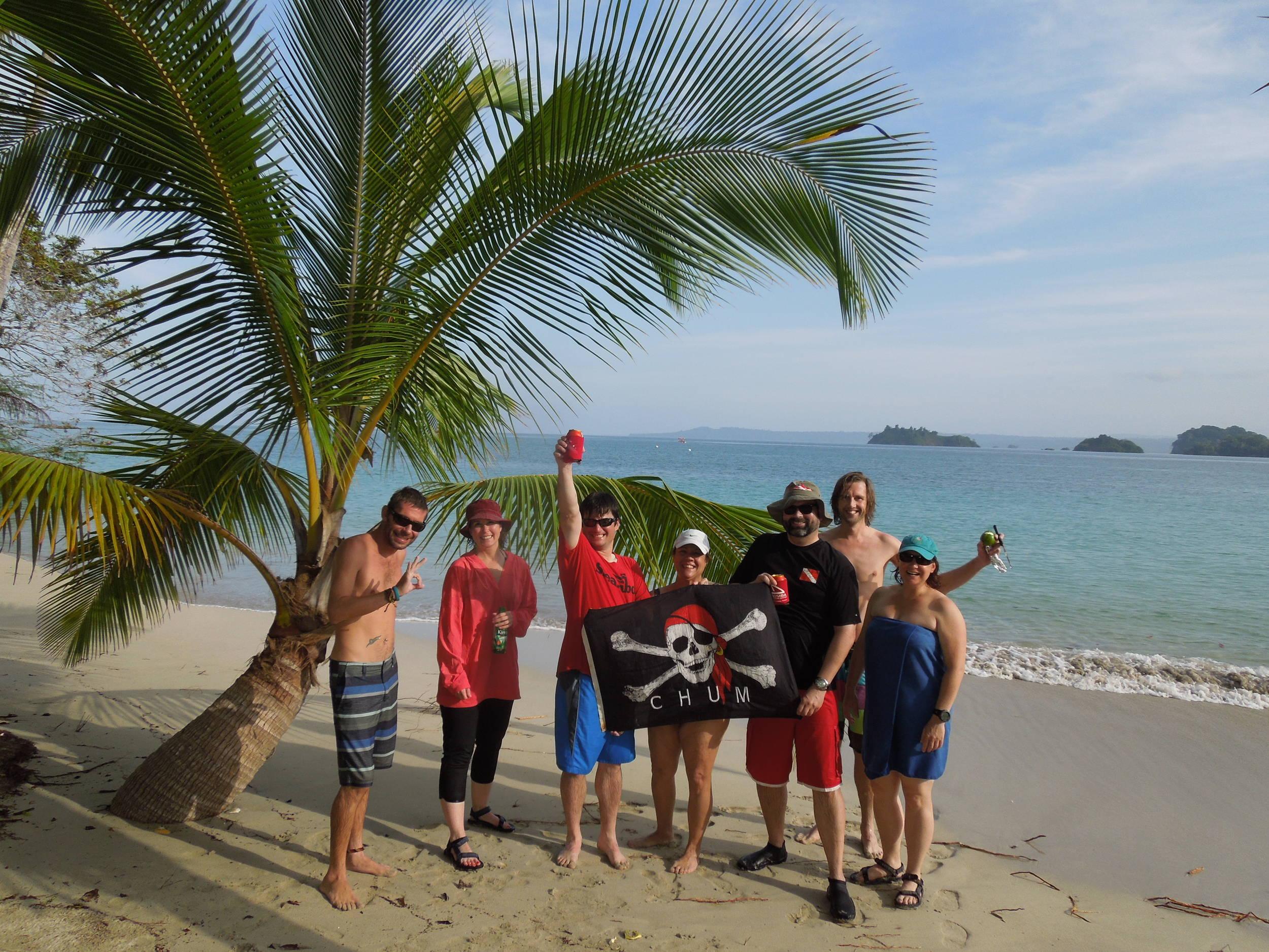 celebrating a good day's diving