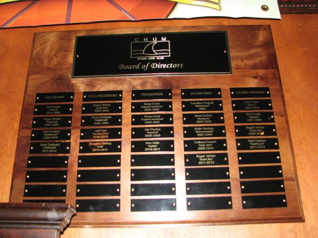 CHUM Board of Directors Plaque