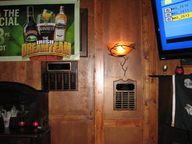 CHUM Plaques in the Oak Room at Stag's Head Pub.