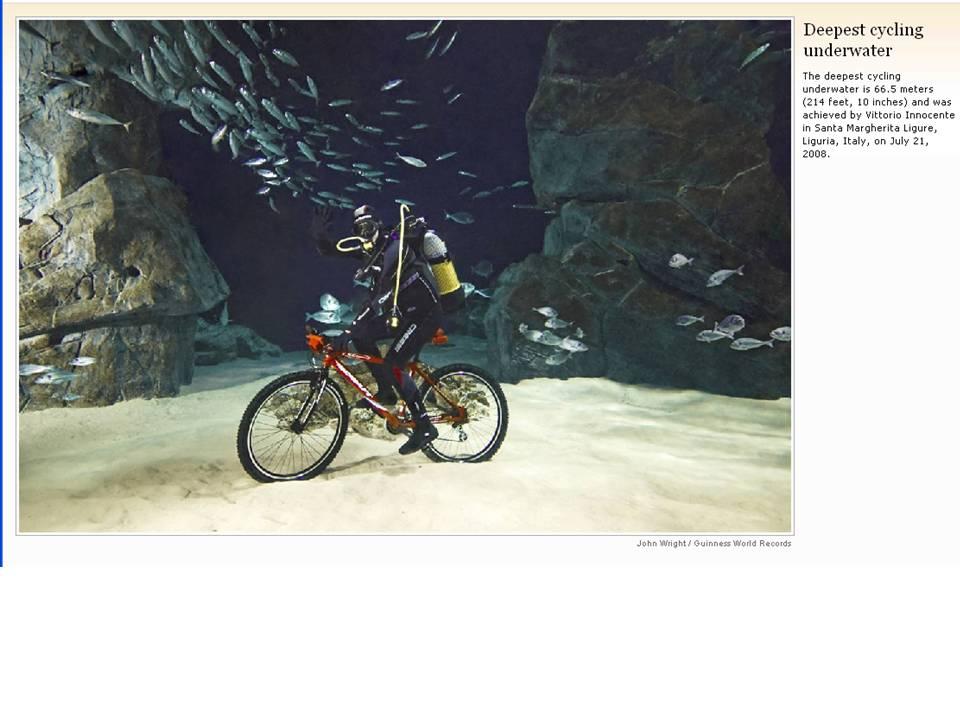 Deepest UW Cycling