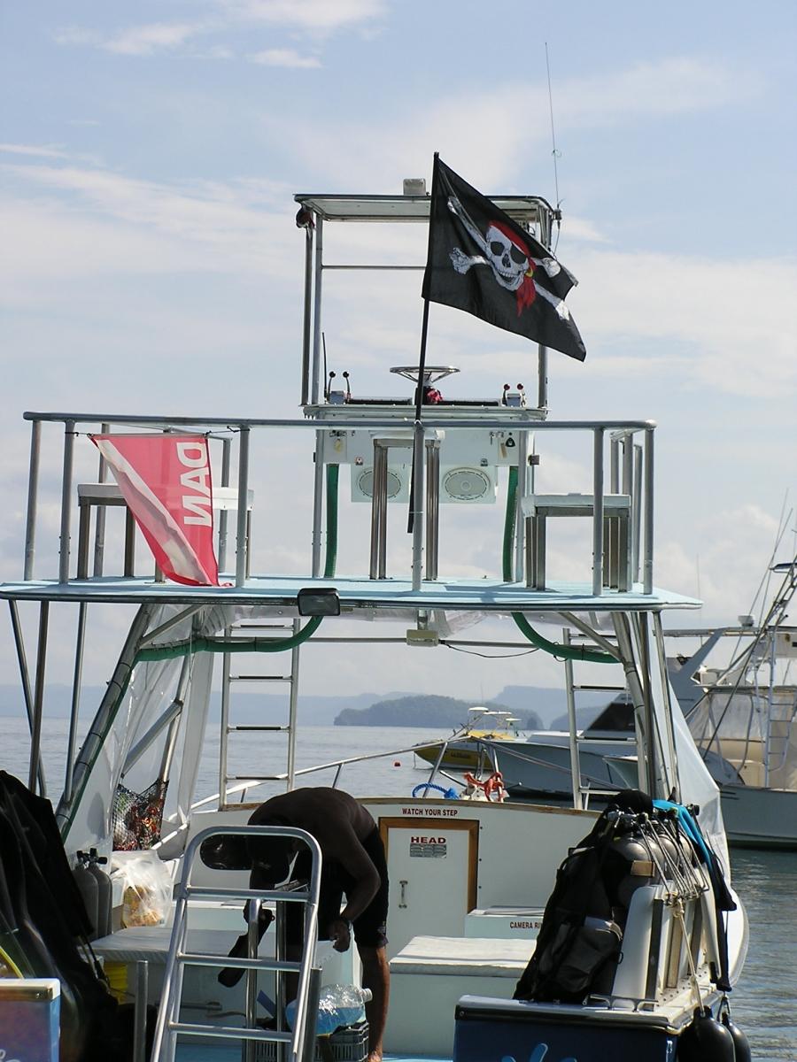 Divemaster hung our flag before we had stepped foot on the boat!