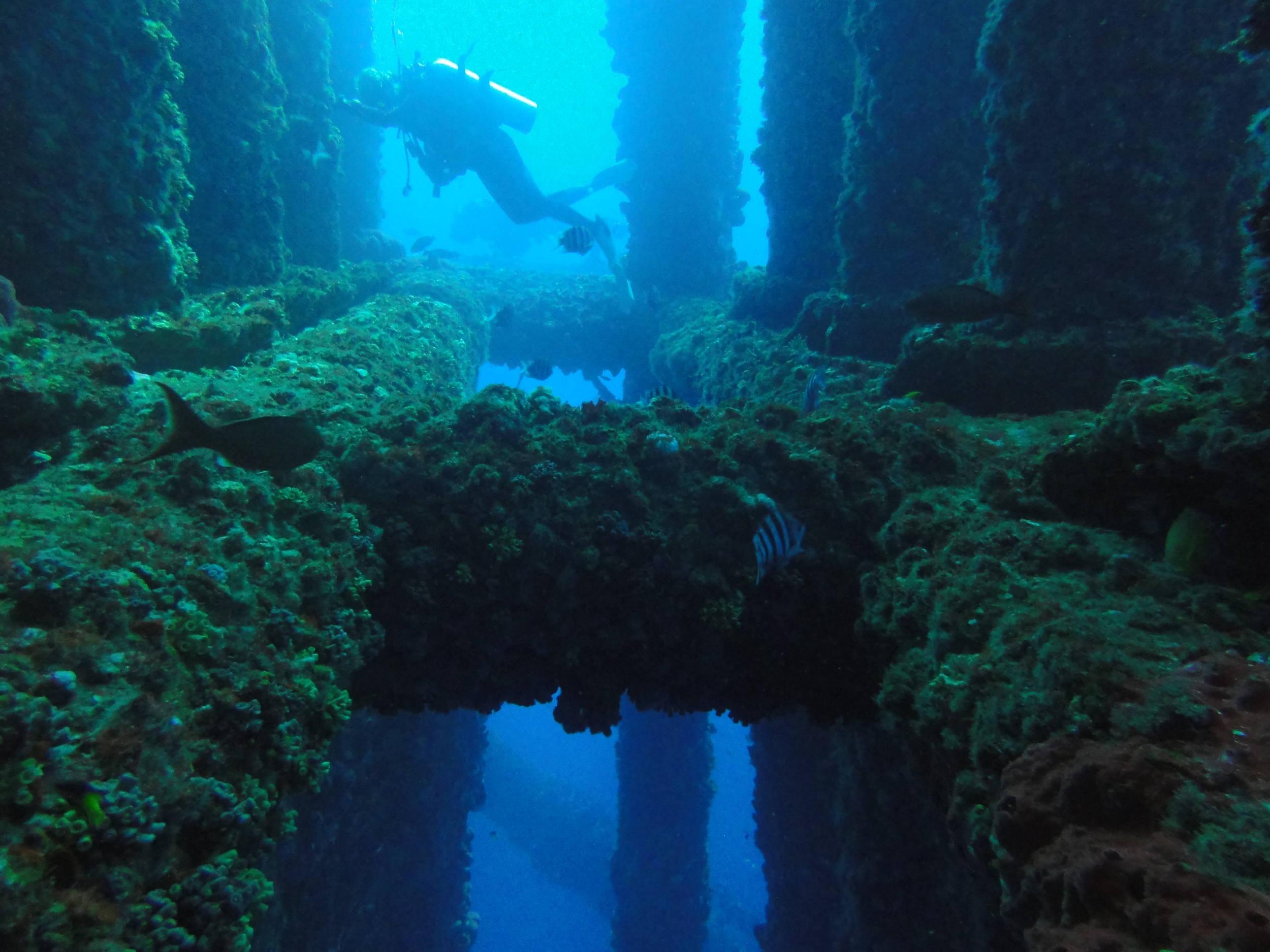Diver on rig