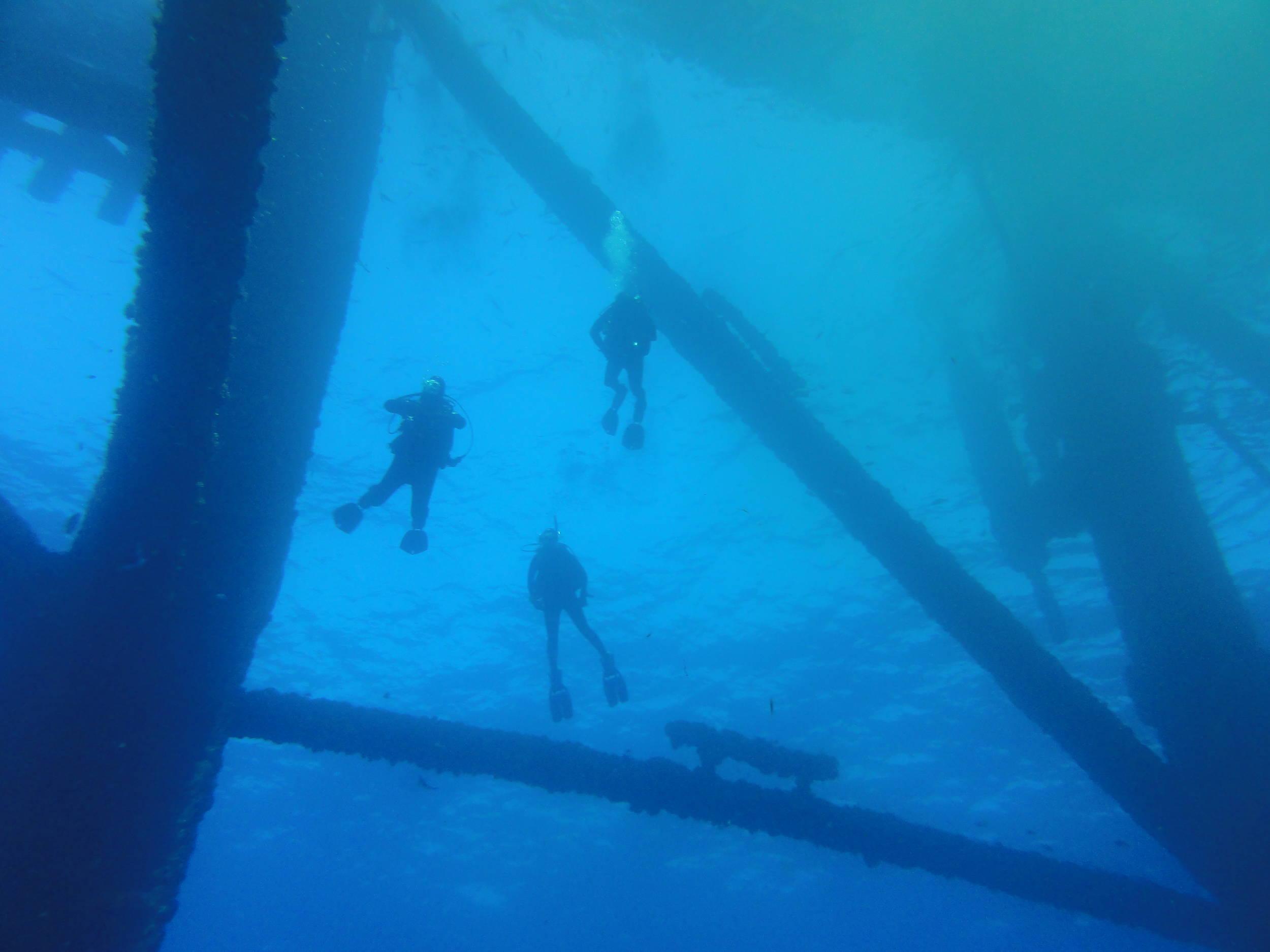 Divers on Rig