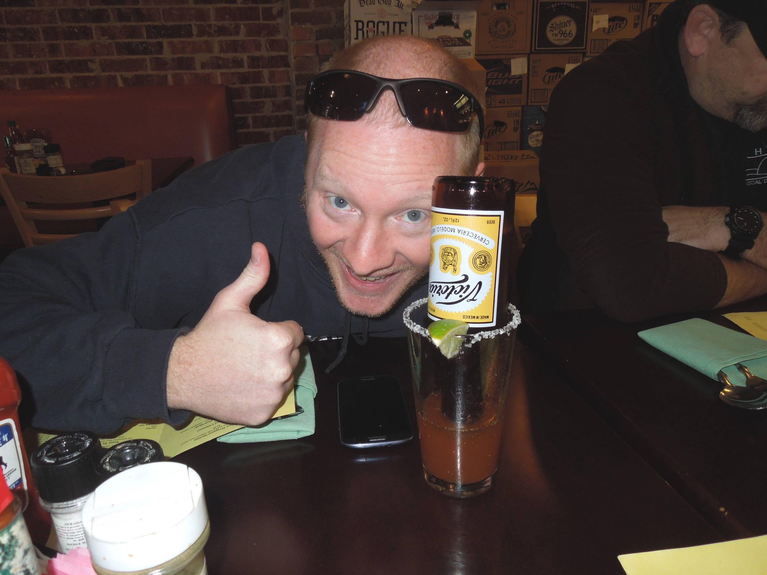 Dude, your beer's upside down
