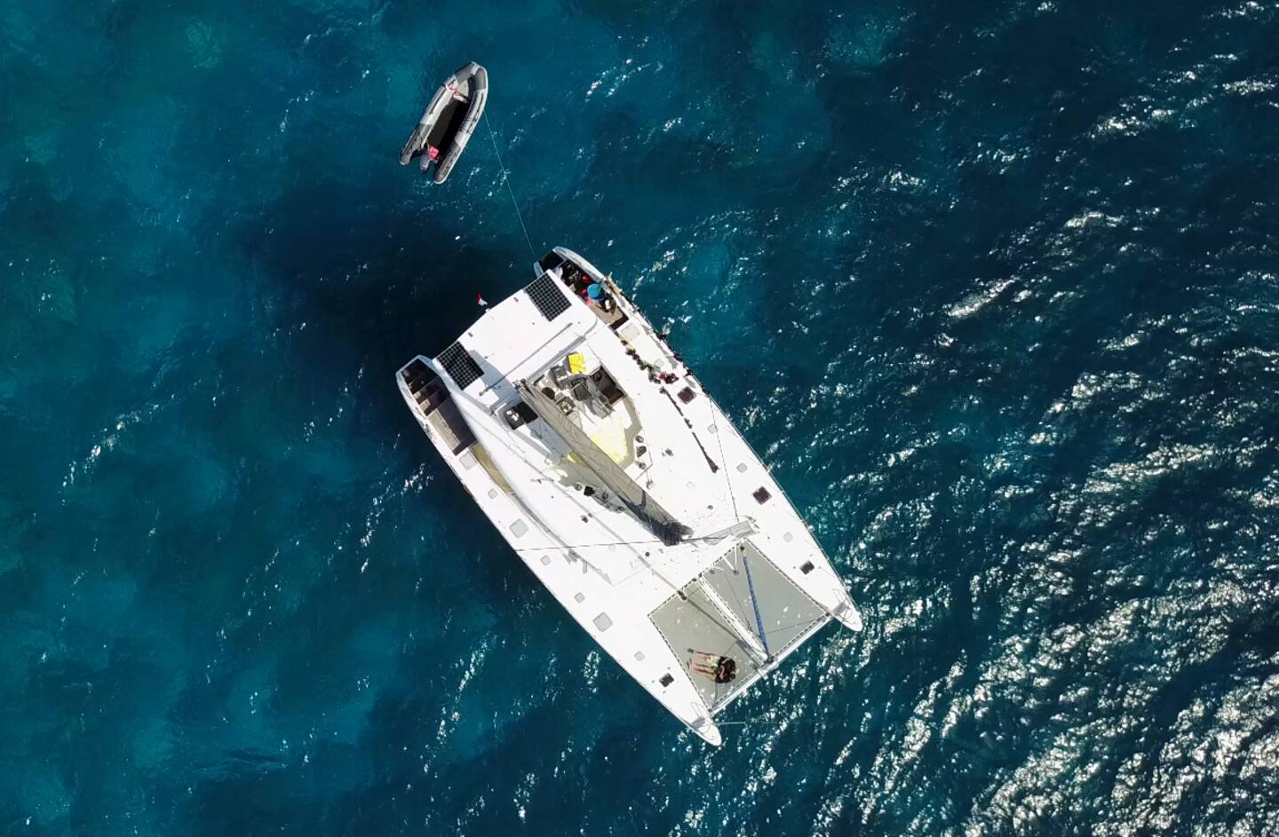 Fakarava - Catamaran Itemata From Drone