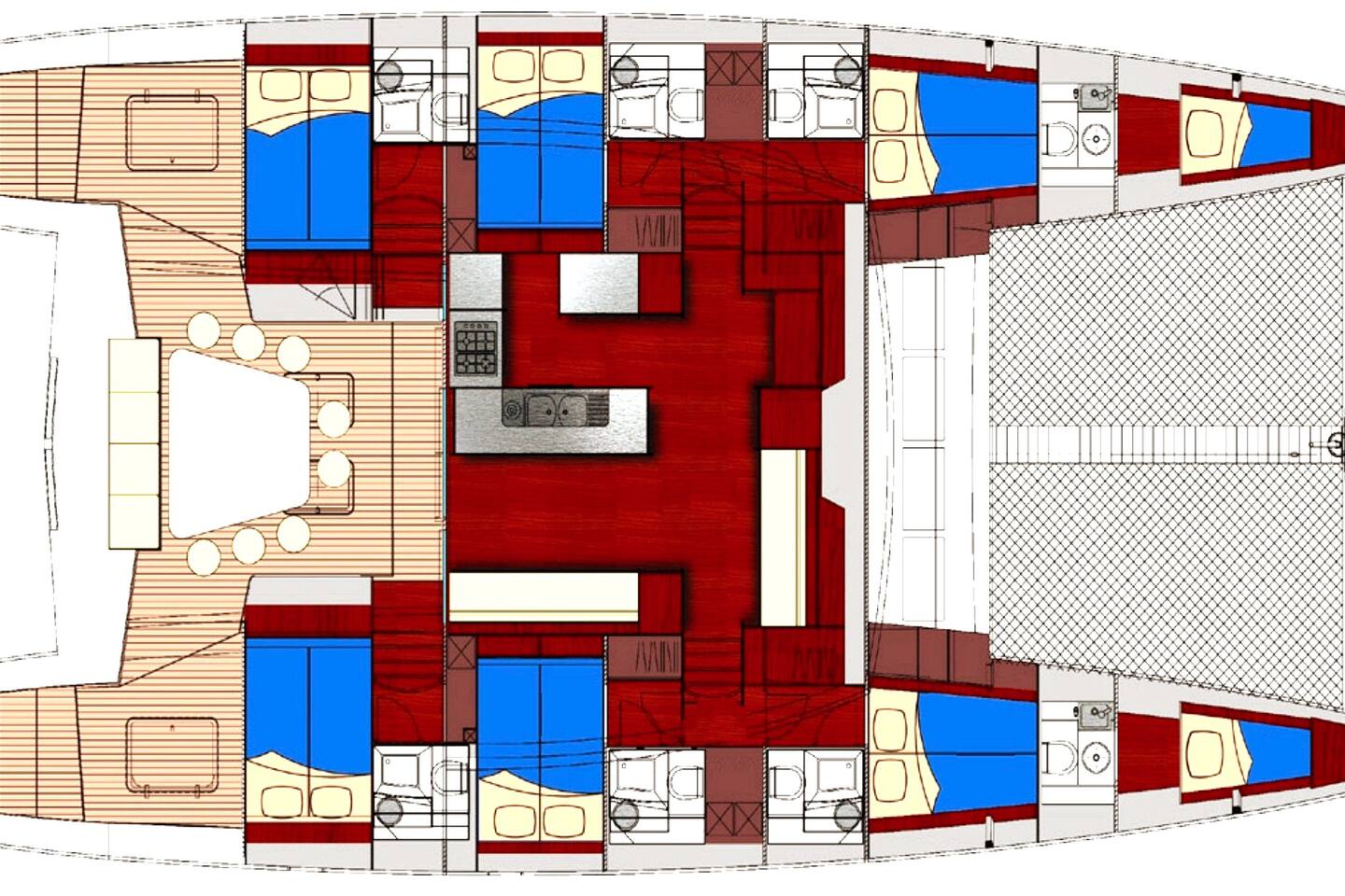 Fakarava - Catamaran Itemata Layout