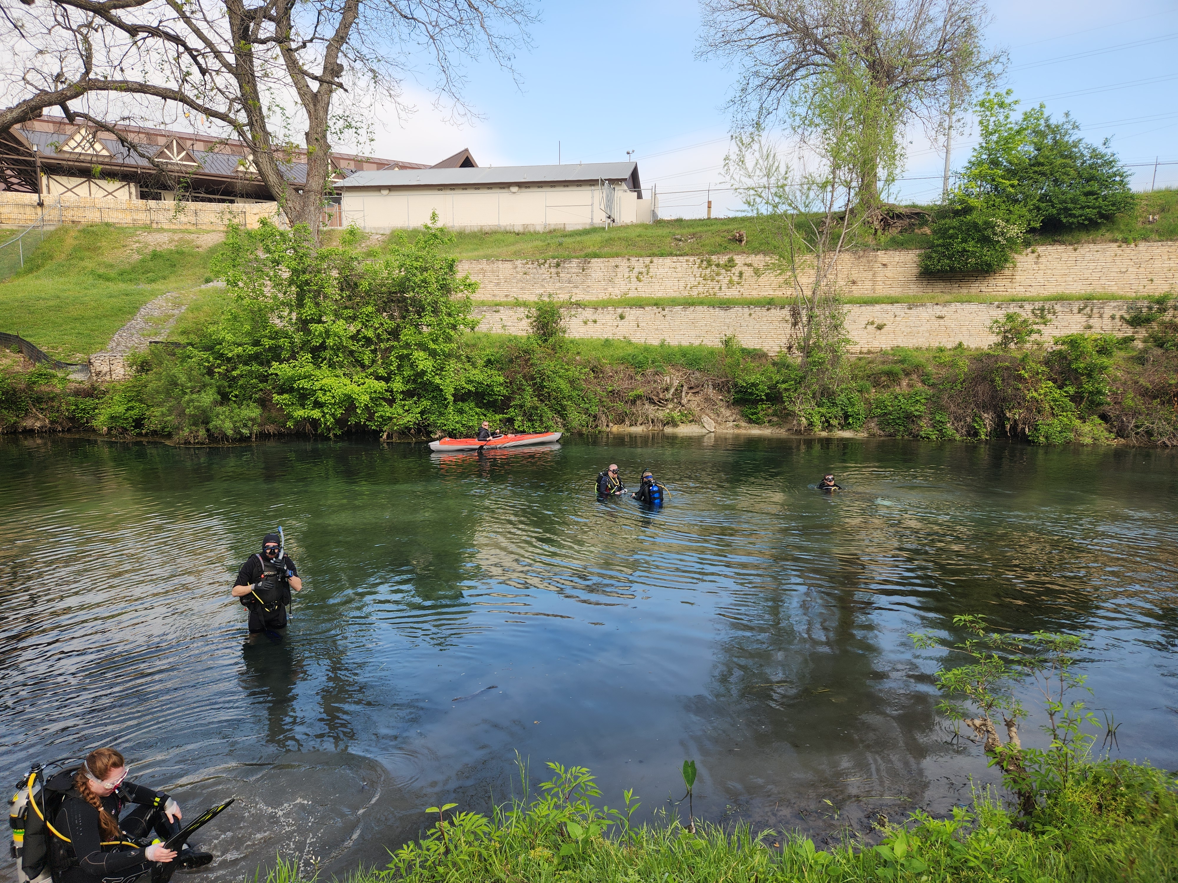 First divers going in