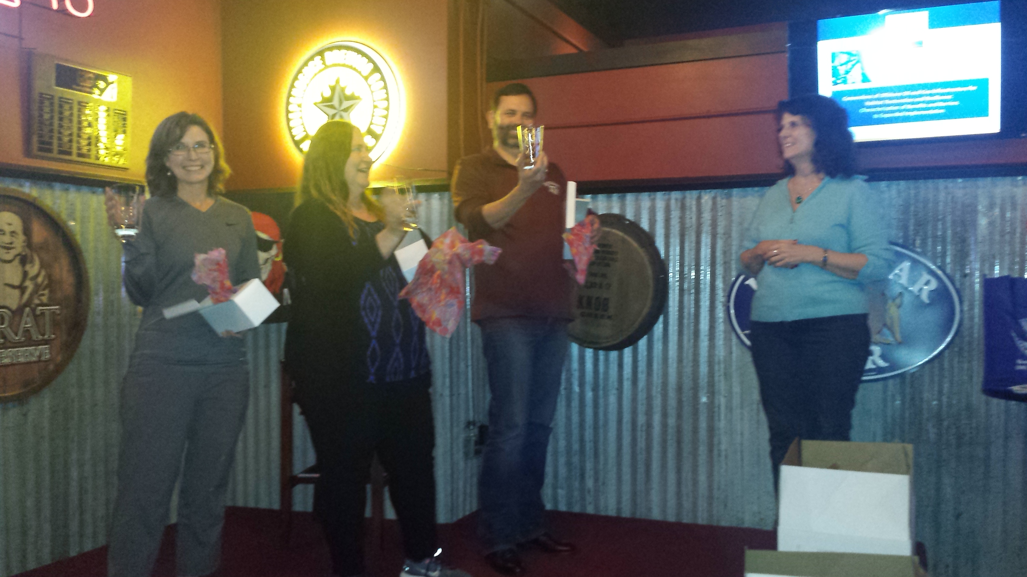 Jan 2017 - Diver_T, Ms KJenn Dives, Sushi Boy get their board gifts from Heidi Ho