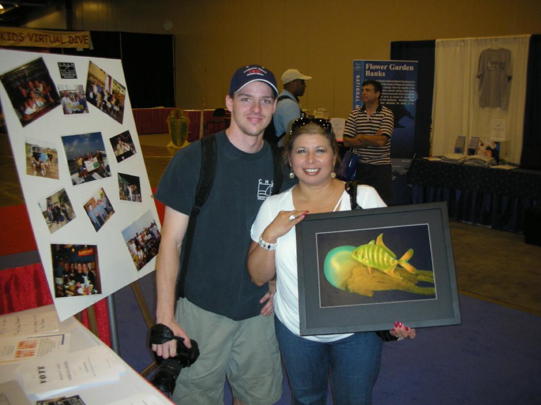 Justin and the winner of the "New Tiger Shark" contest, Nora Mart