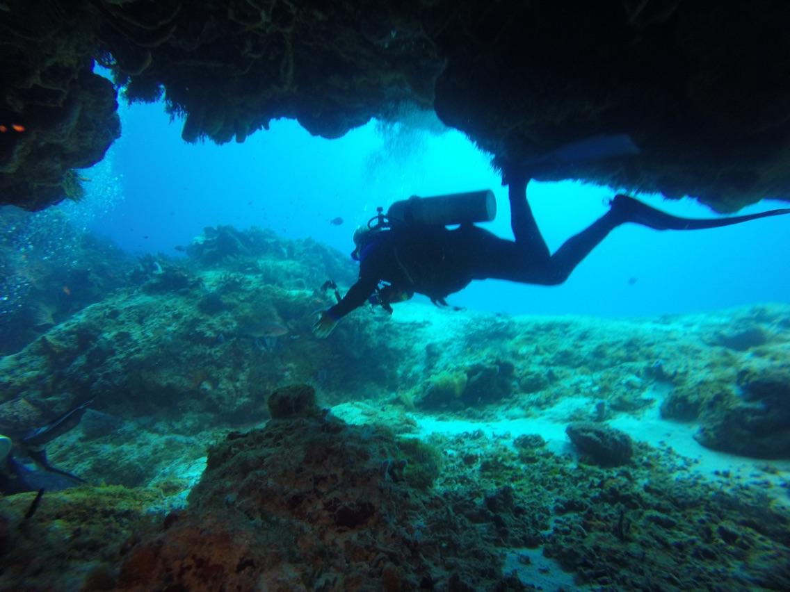 KJenn Divers exiting a swim through