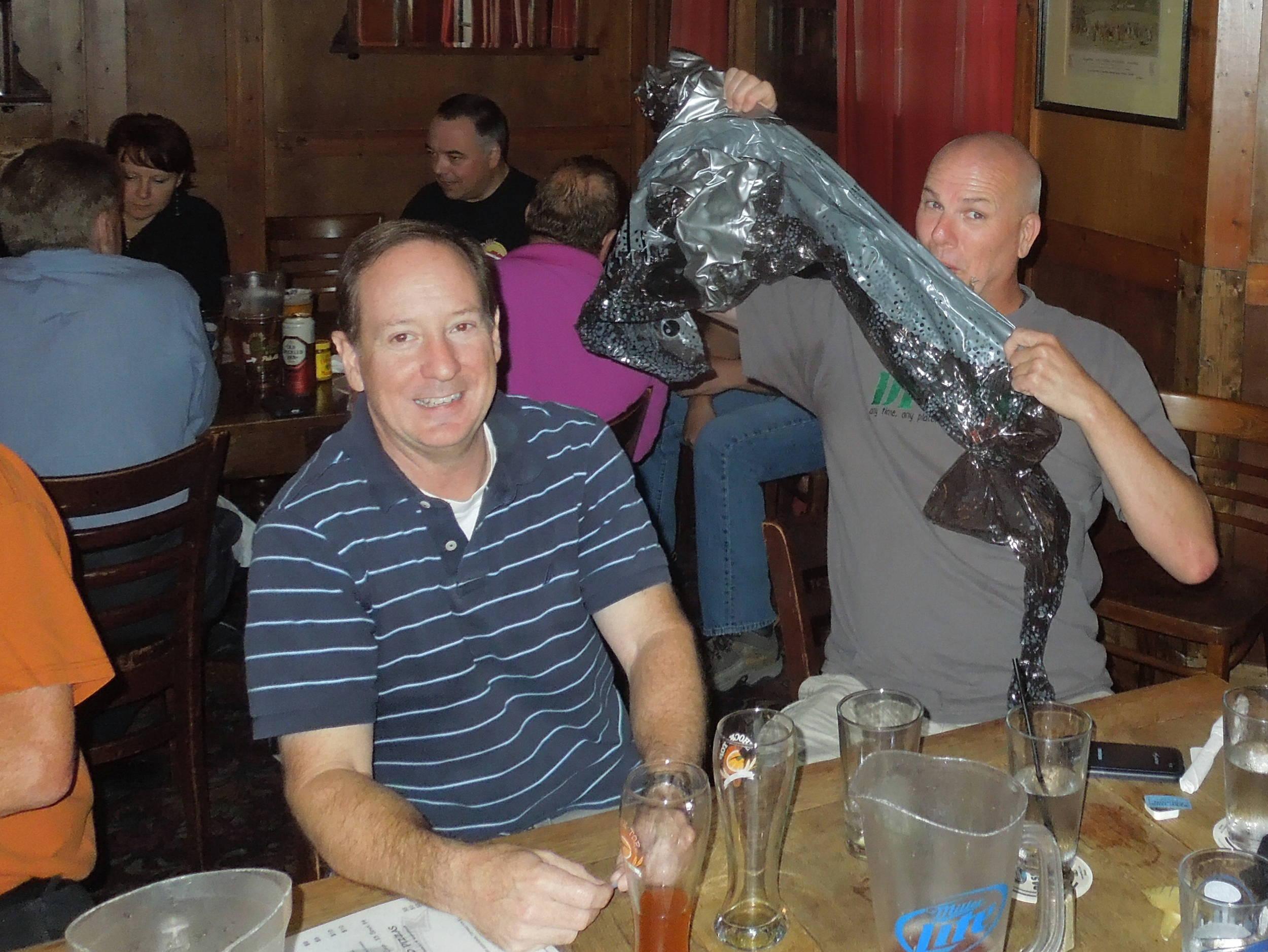 Kurtis takes on the inflatable shark