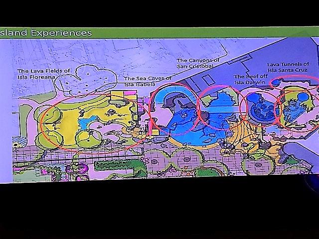 Map of proposed Galapagos Island adventure at the zoo