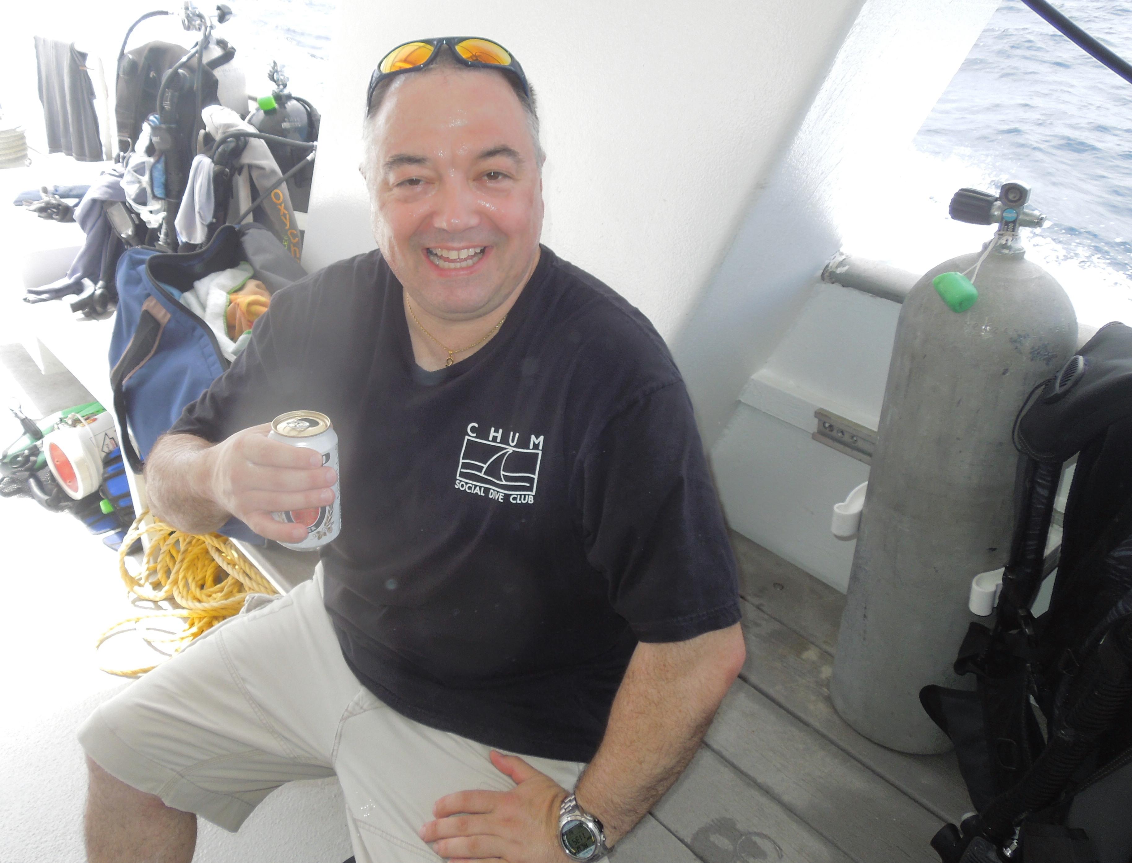 McLOT pretends to drink a beer