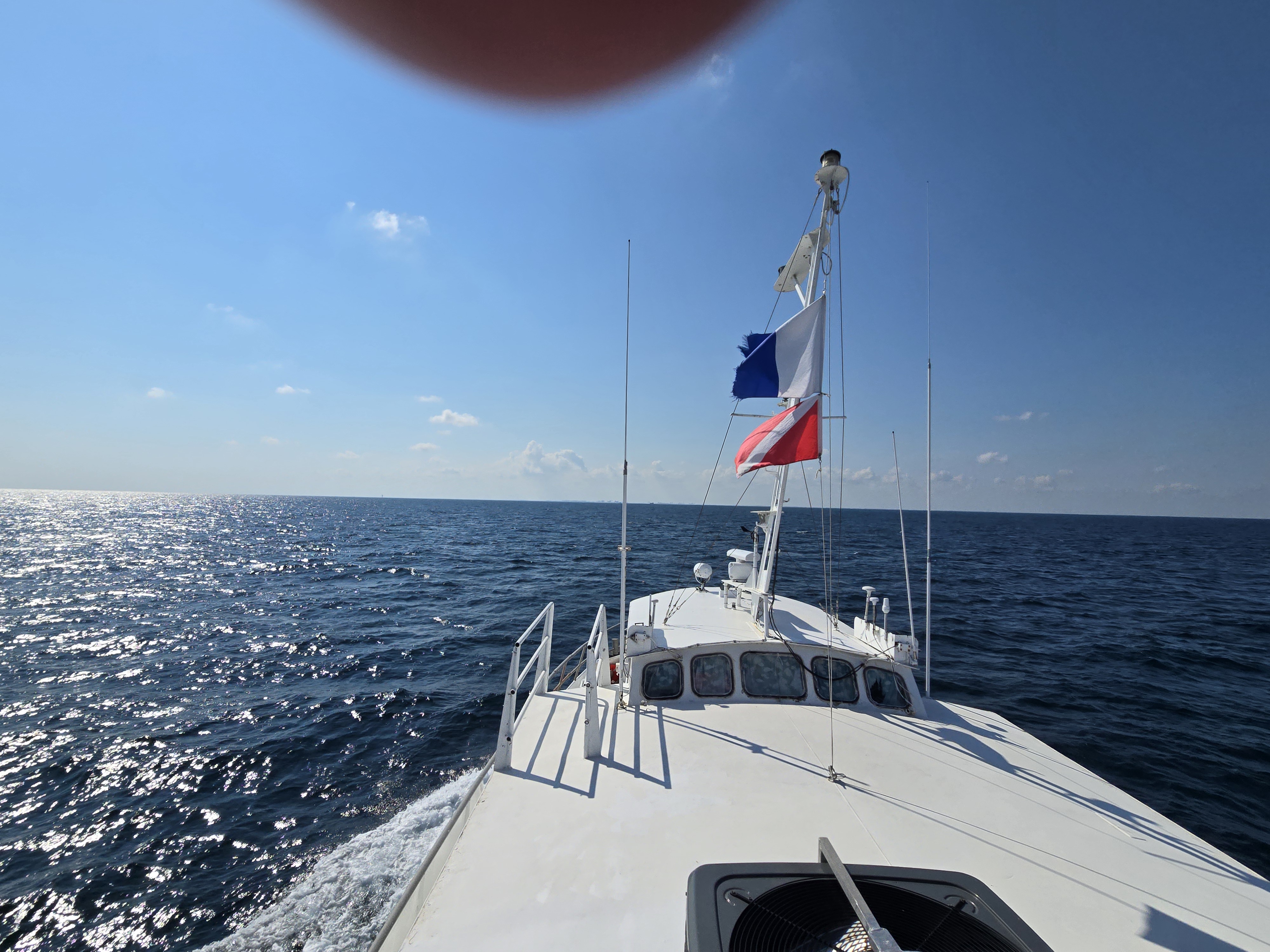 MV Fling near shore