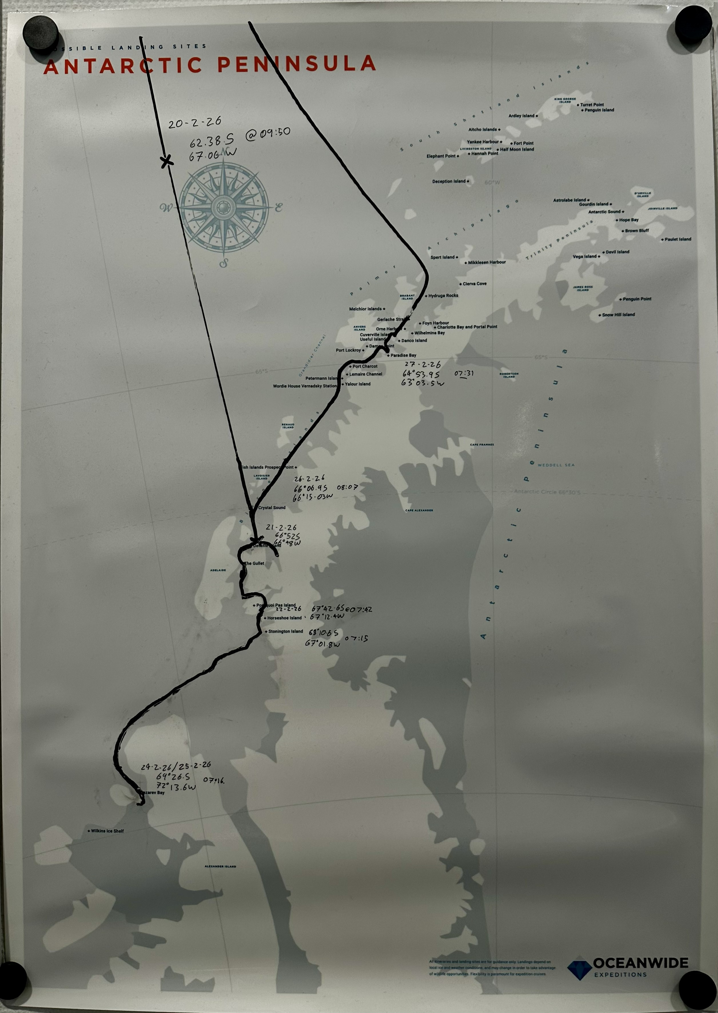 MV Ortelius Route, Western Antarctic Peninsula, Feb 18 - Mar 4, 2026