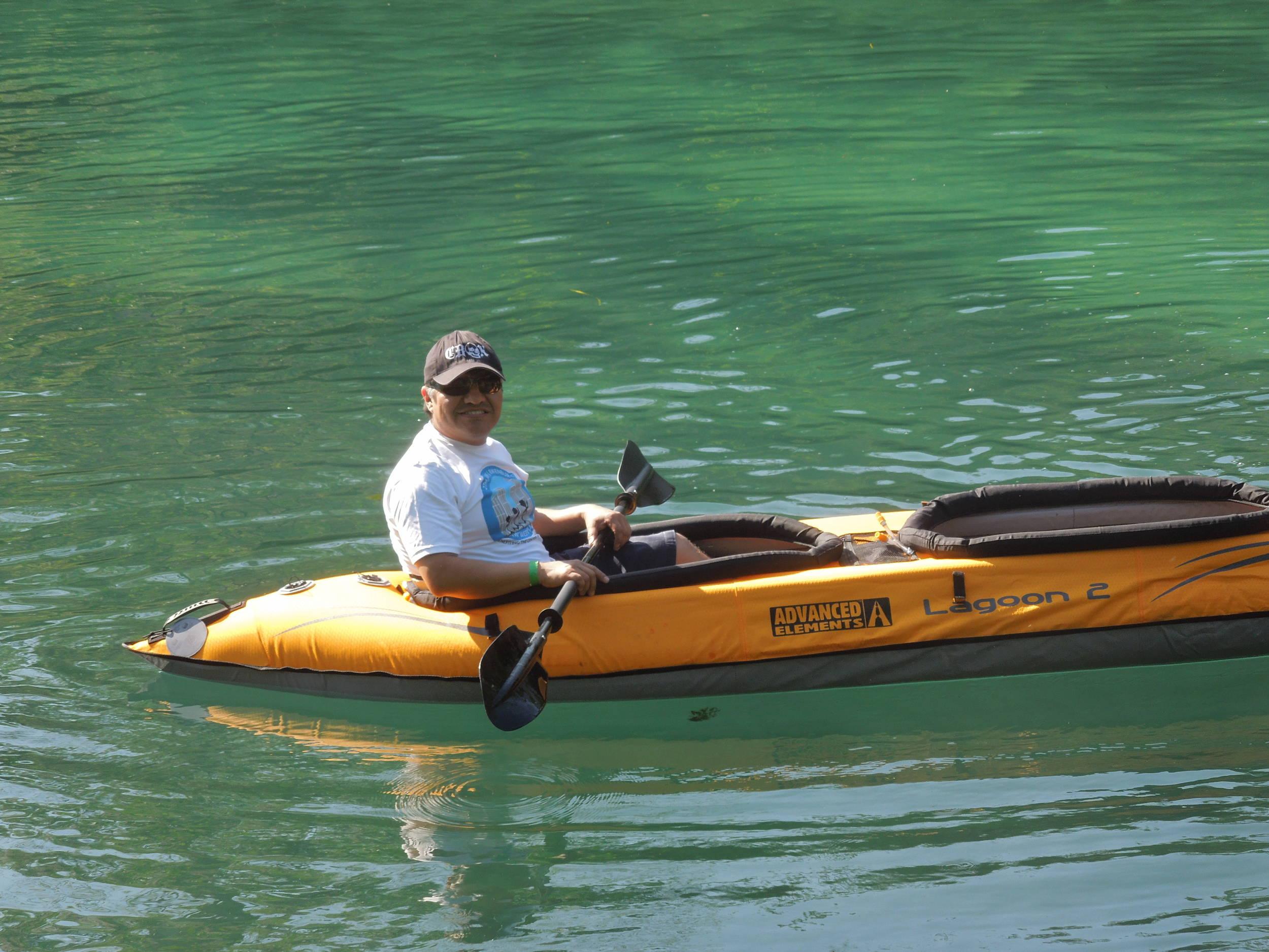 Ocky and his kayak