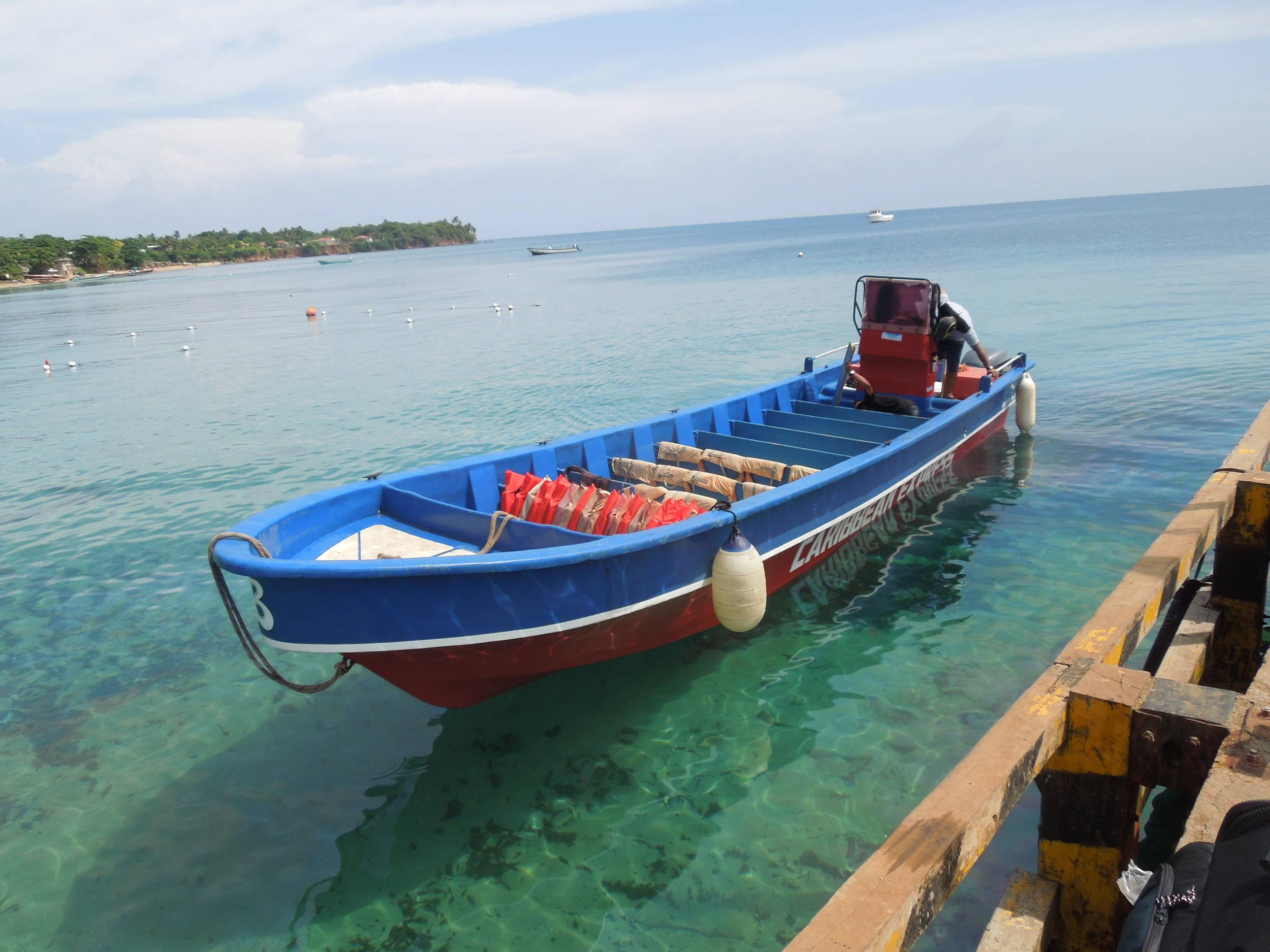 our boat off the island