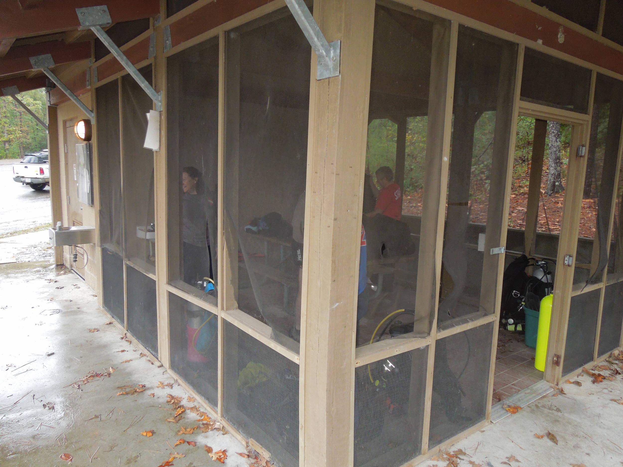 our changing hut