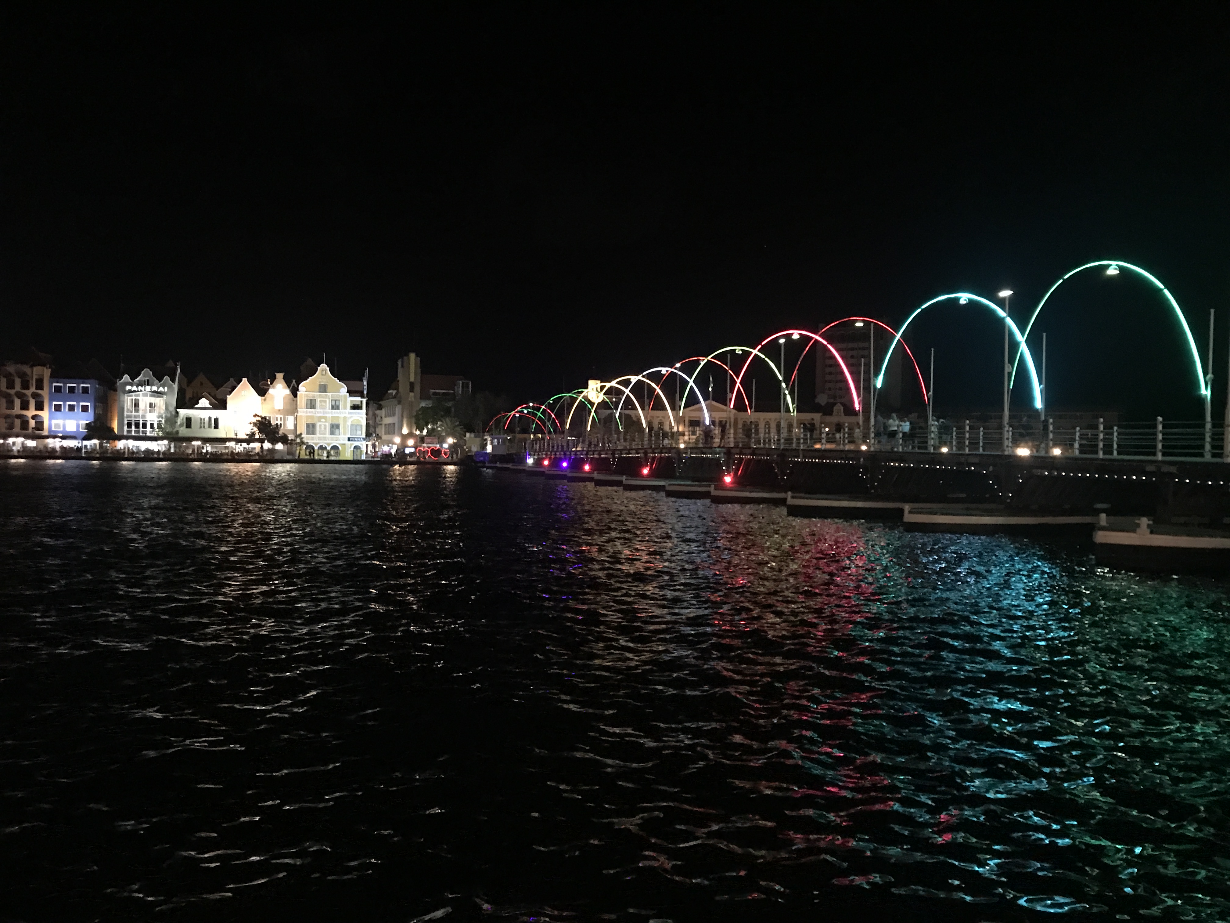 Queen Emma Bridge at night