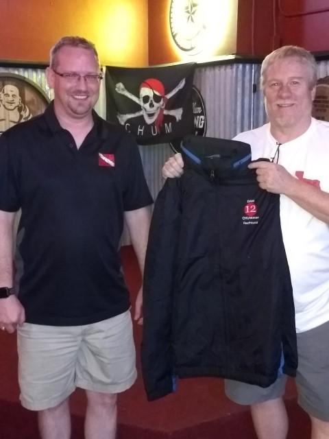 ReefHound getting his fifth year DAM CHUMMER coat- congrats!