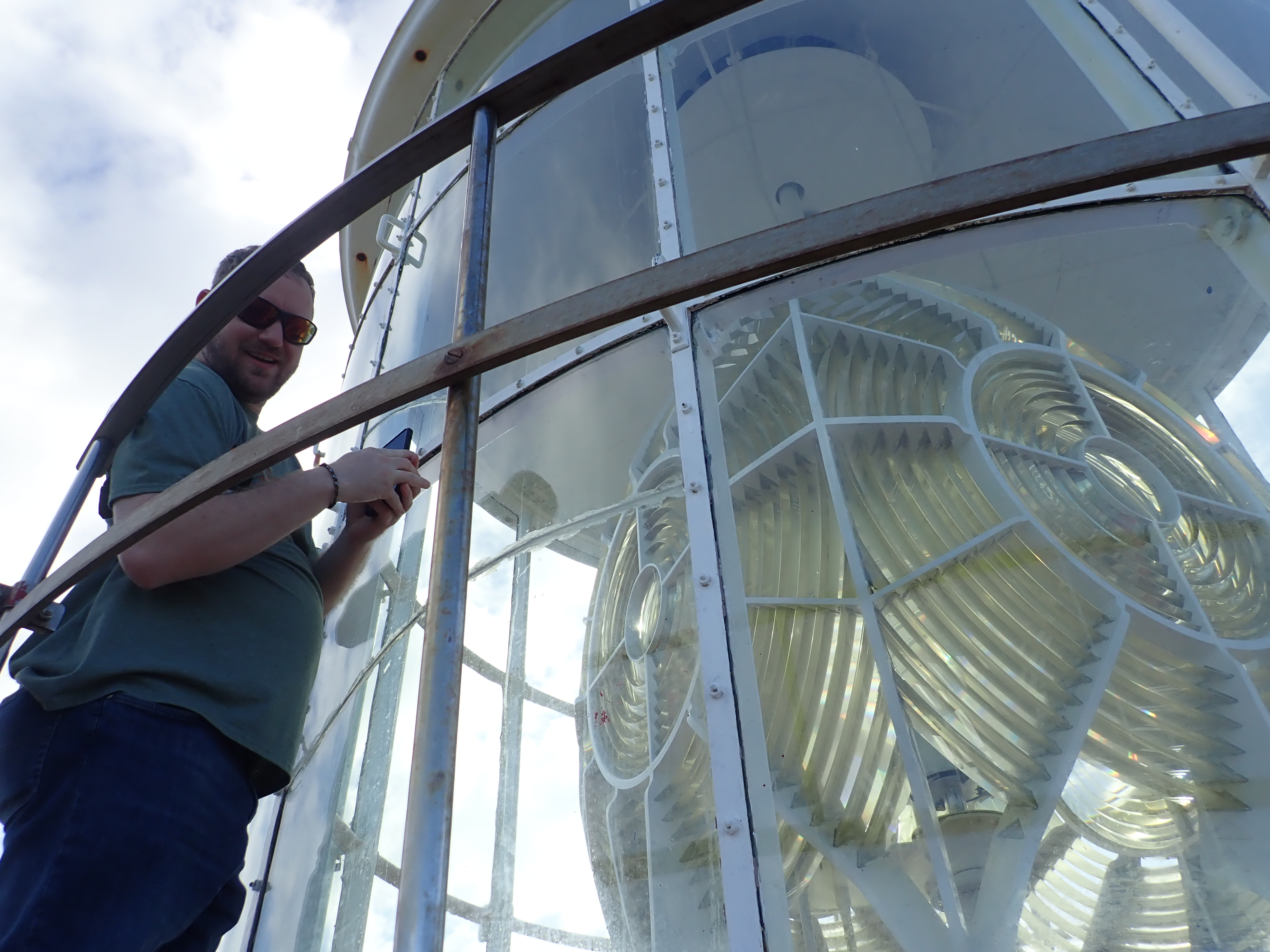 Richard checks out the Fresnel lens