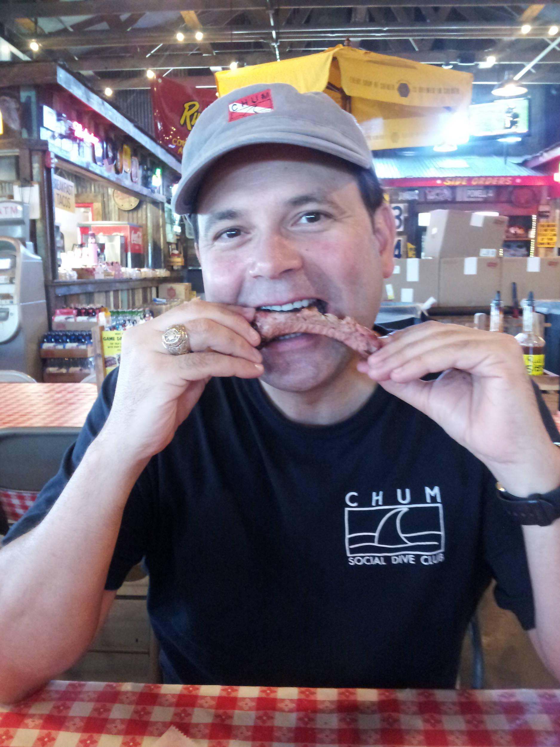 Roger having Ribs for Breakfast