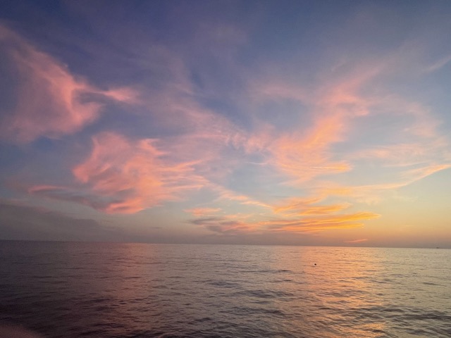 Saturday's sunset from the MV Fling