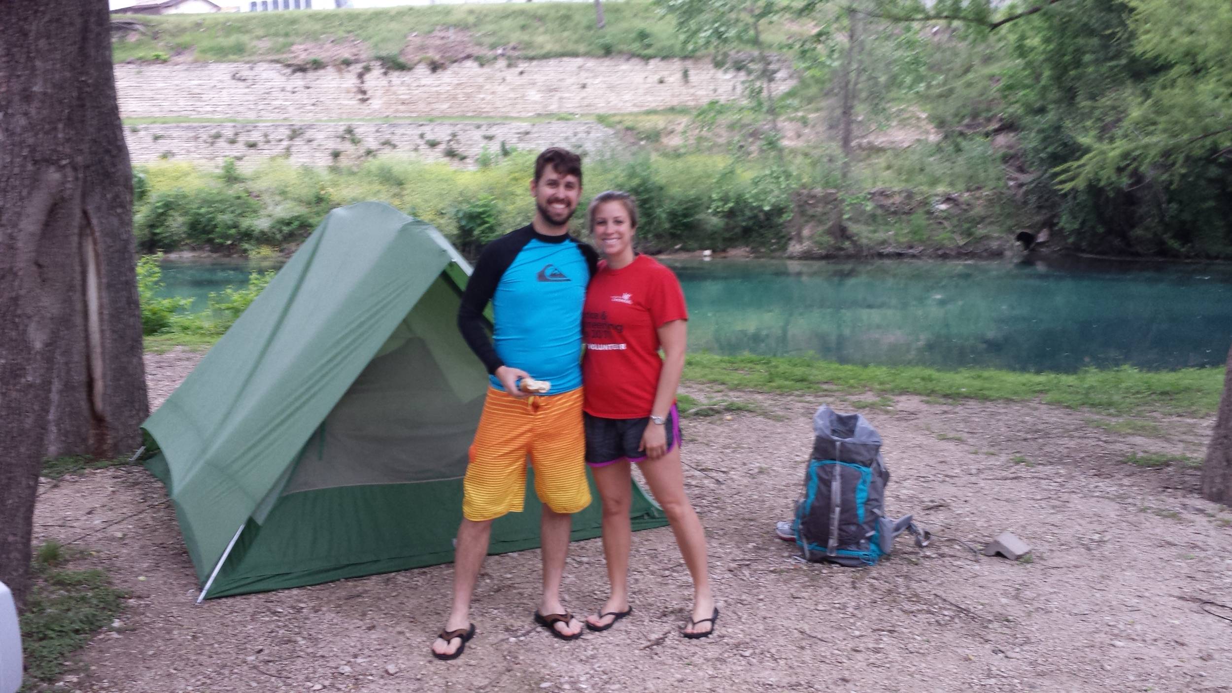 Sharknado & Nicole with their tent