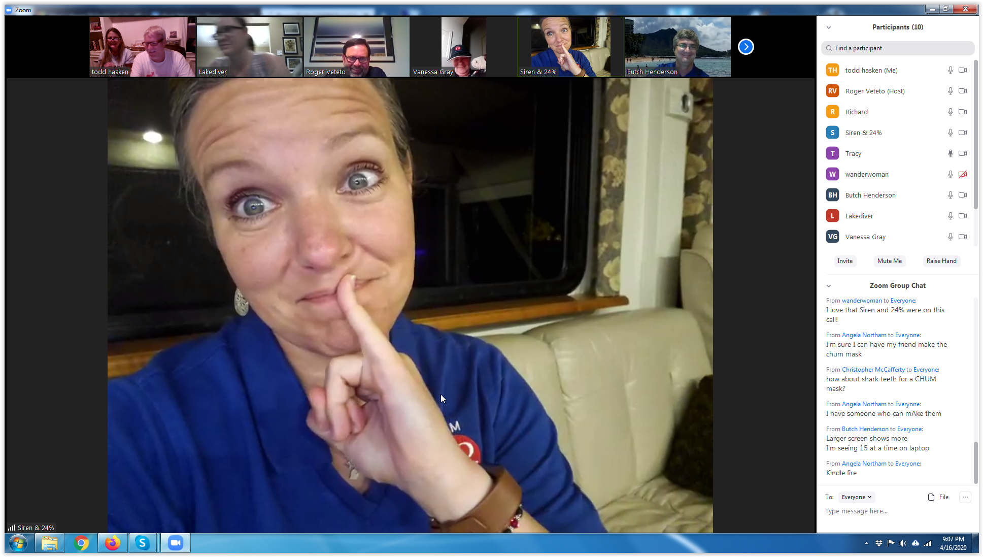 She's touching her face!