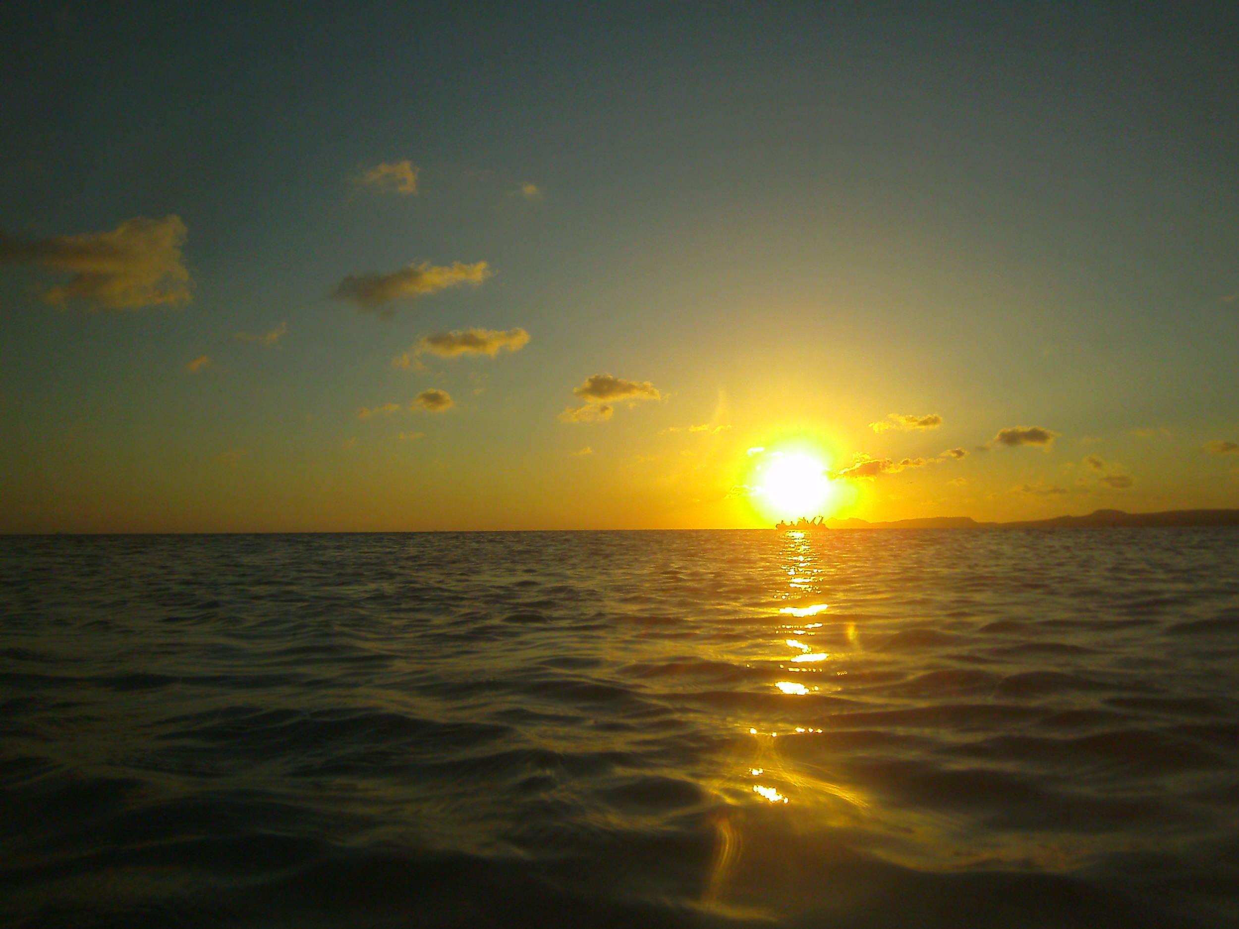 Ship in the sunset: Andrea