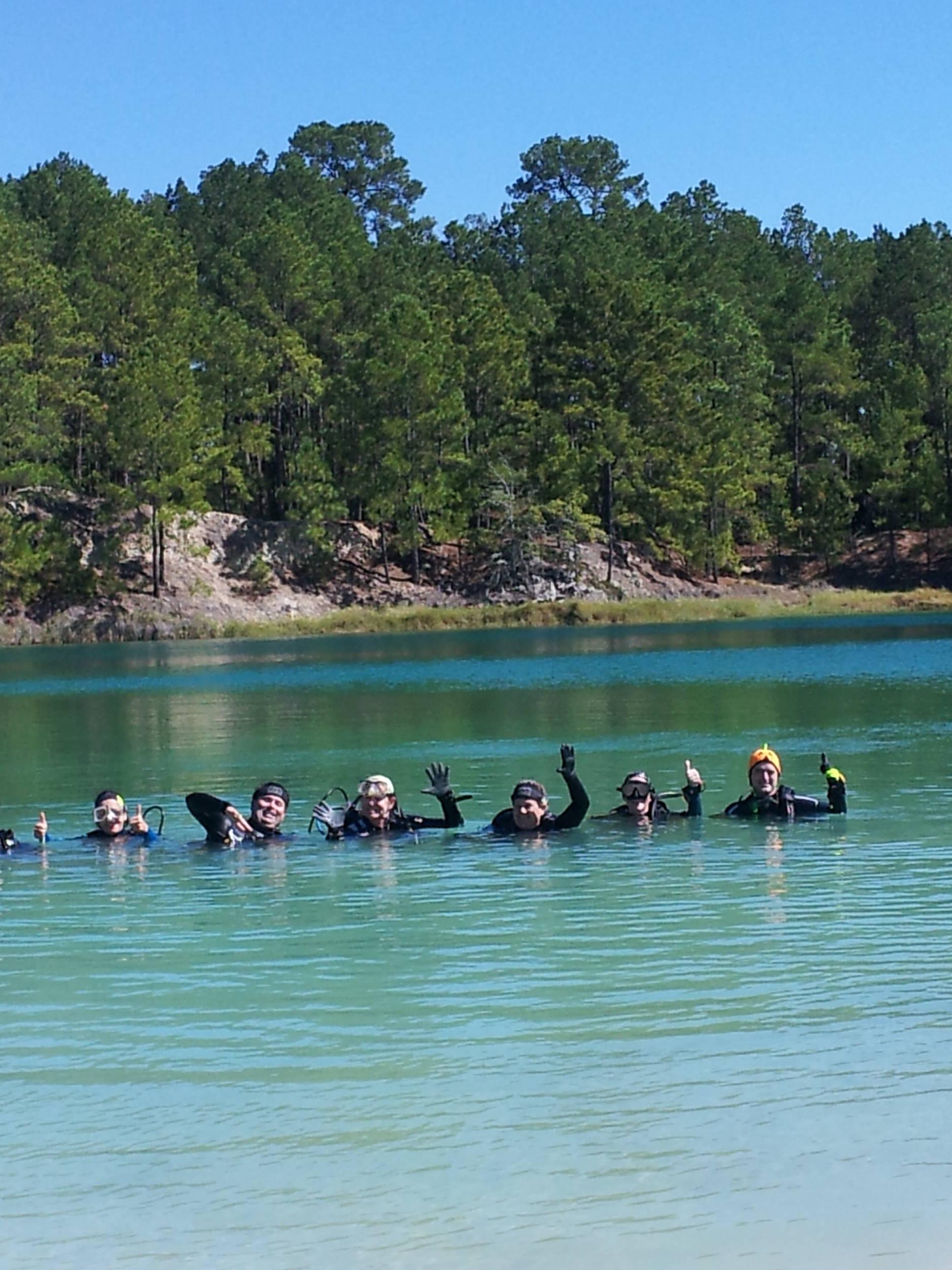 Silly people diving in silly cold water!