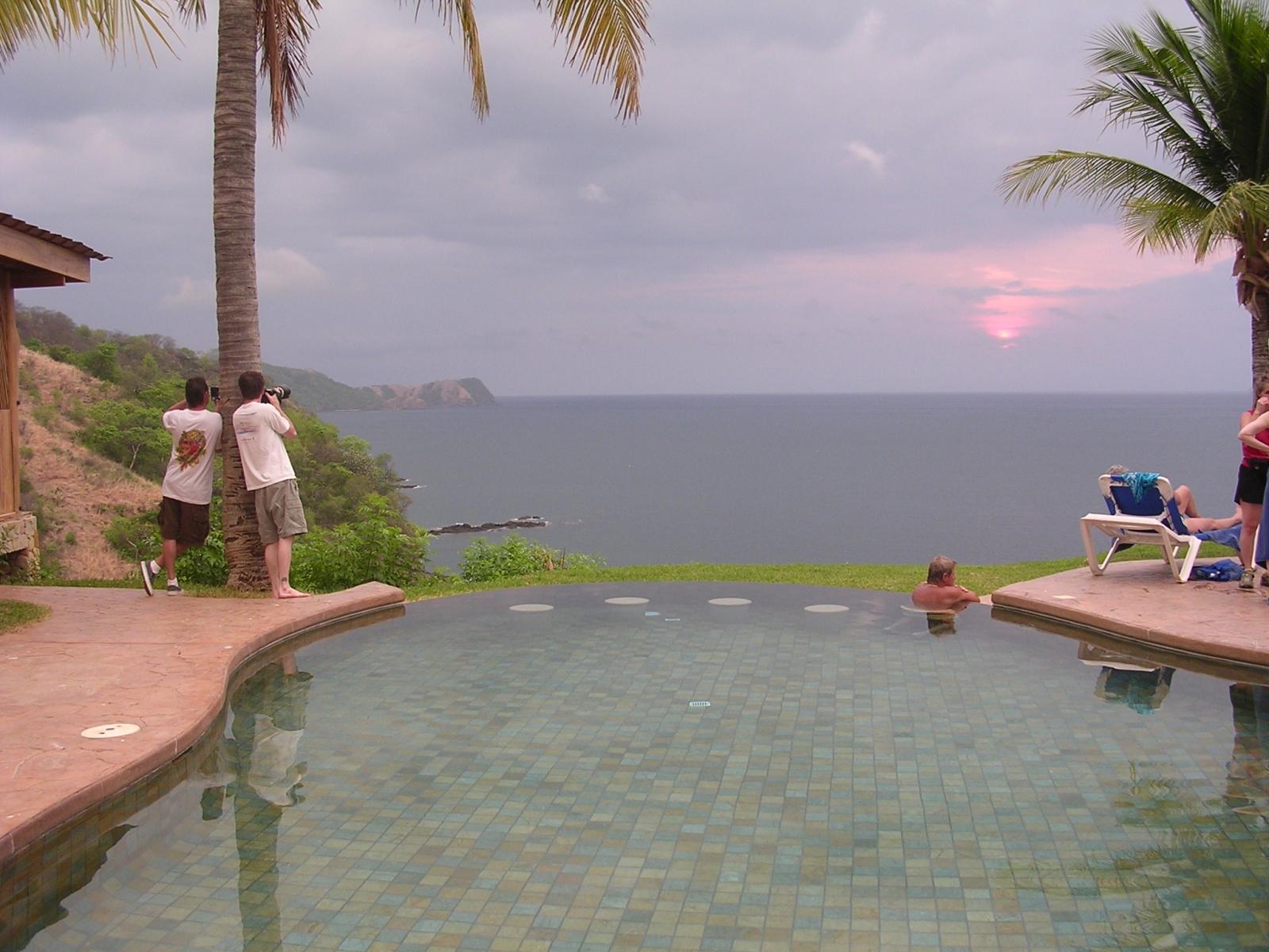 Sunset by the spa pool