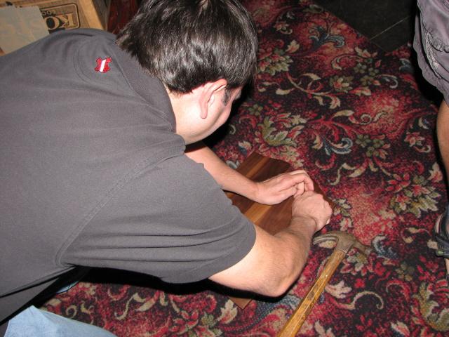 Sushi Boy preps the plaque