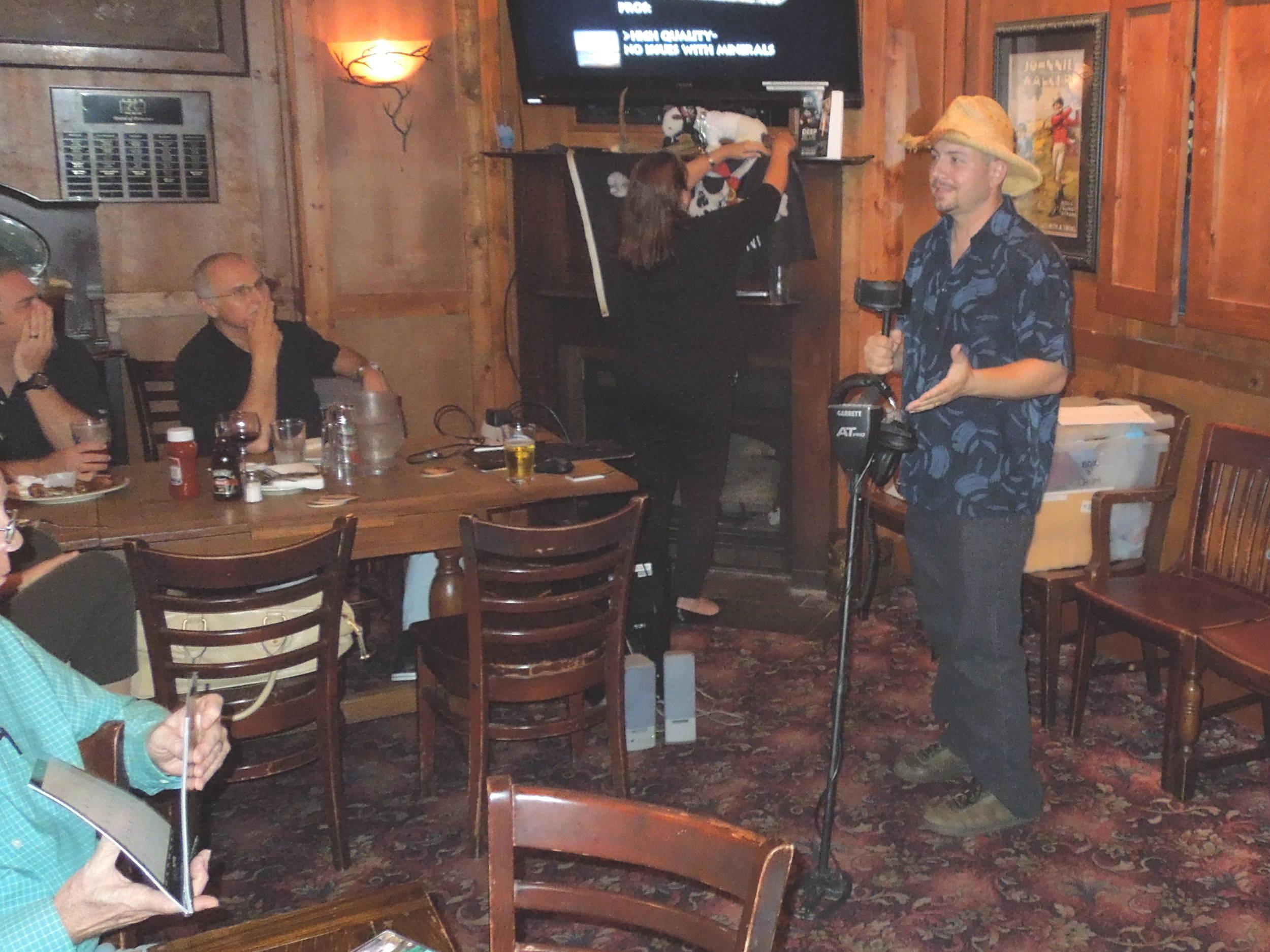 T.J. showing us some of his hunting equipment