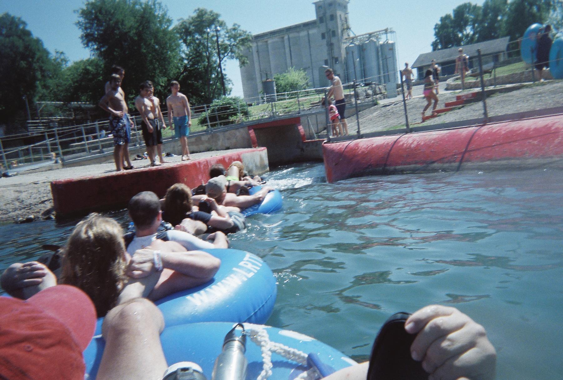 the CHUM-o-pede enters the tube chute