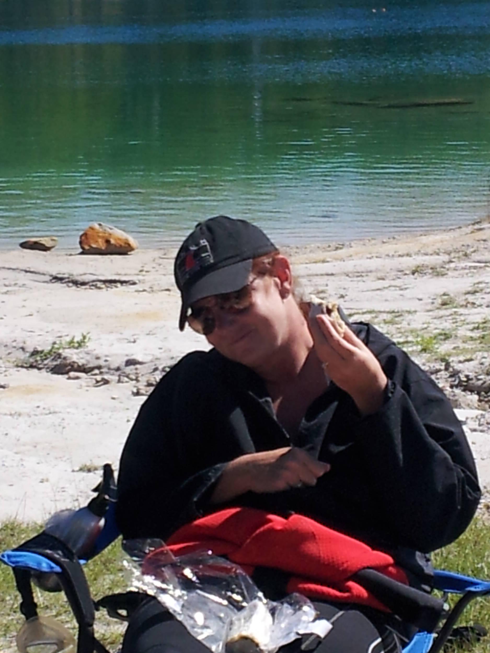 Vanessa enjoying her sandwich from Bucees!