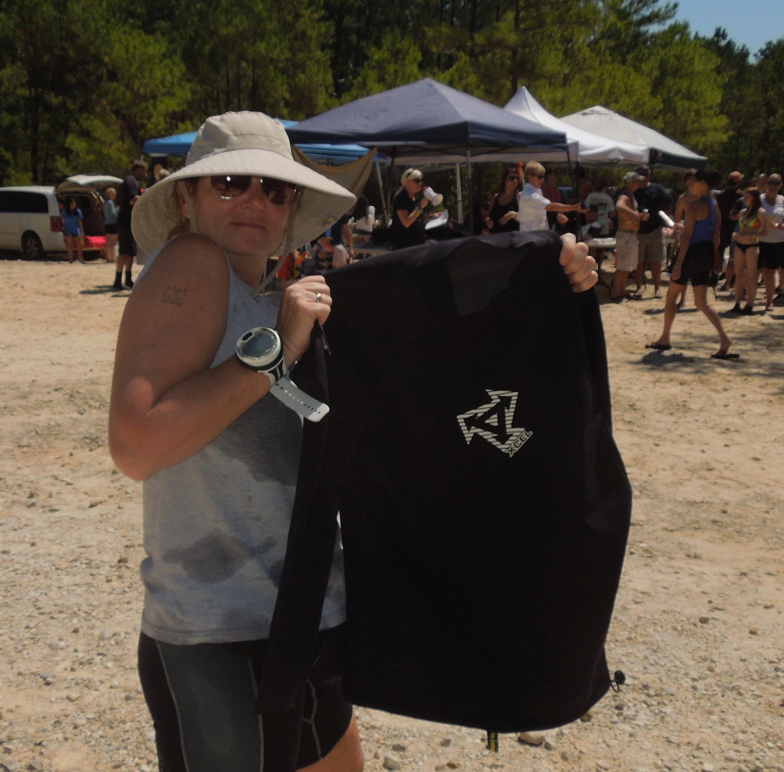 Vanessa snagged a wetsuit top