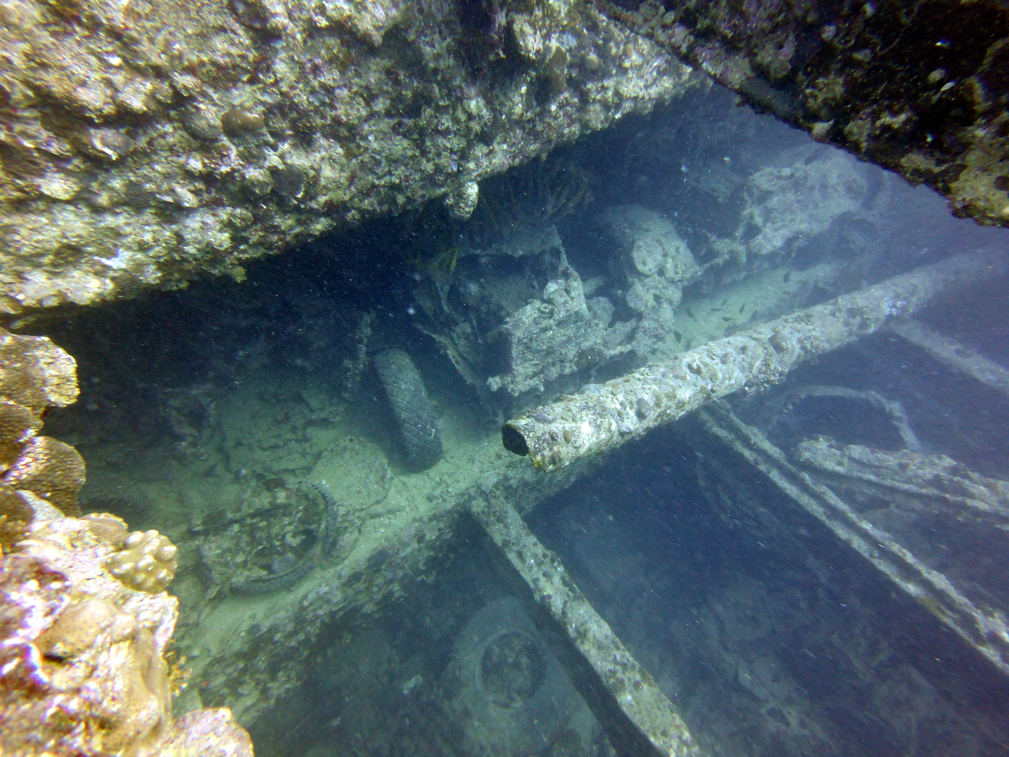 View of the trucks from the top deck