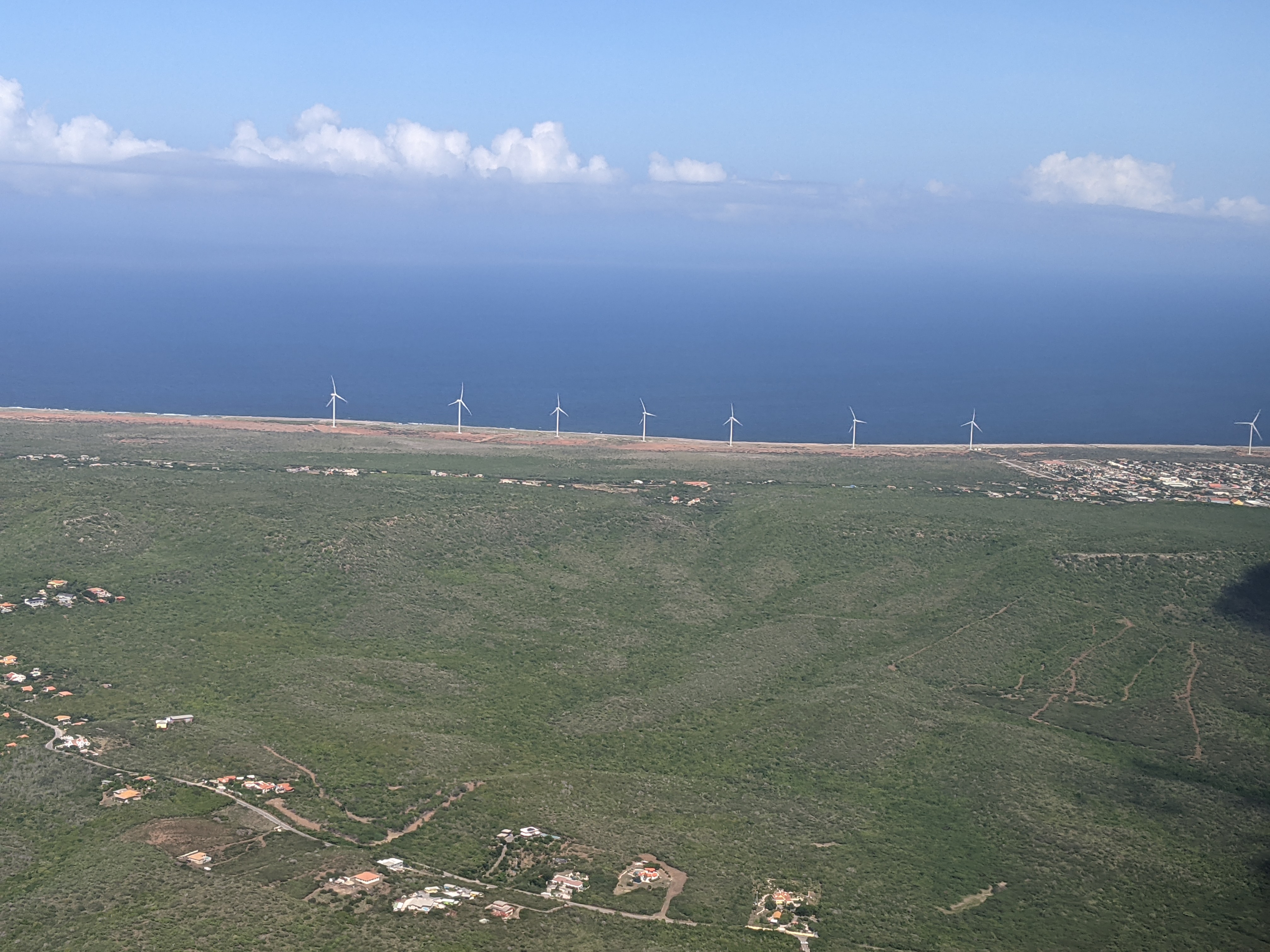 Wind turbines on the east side